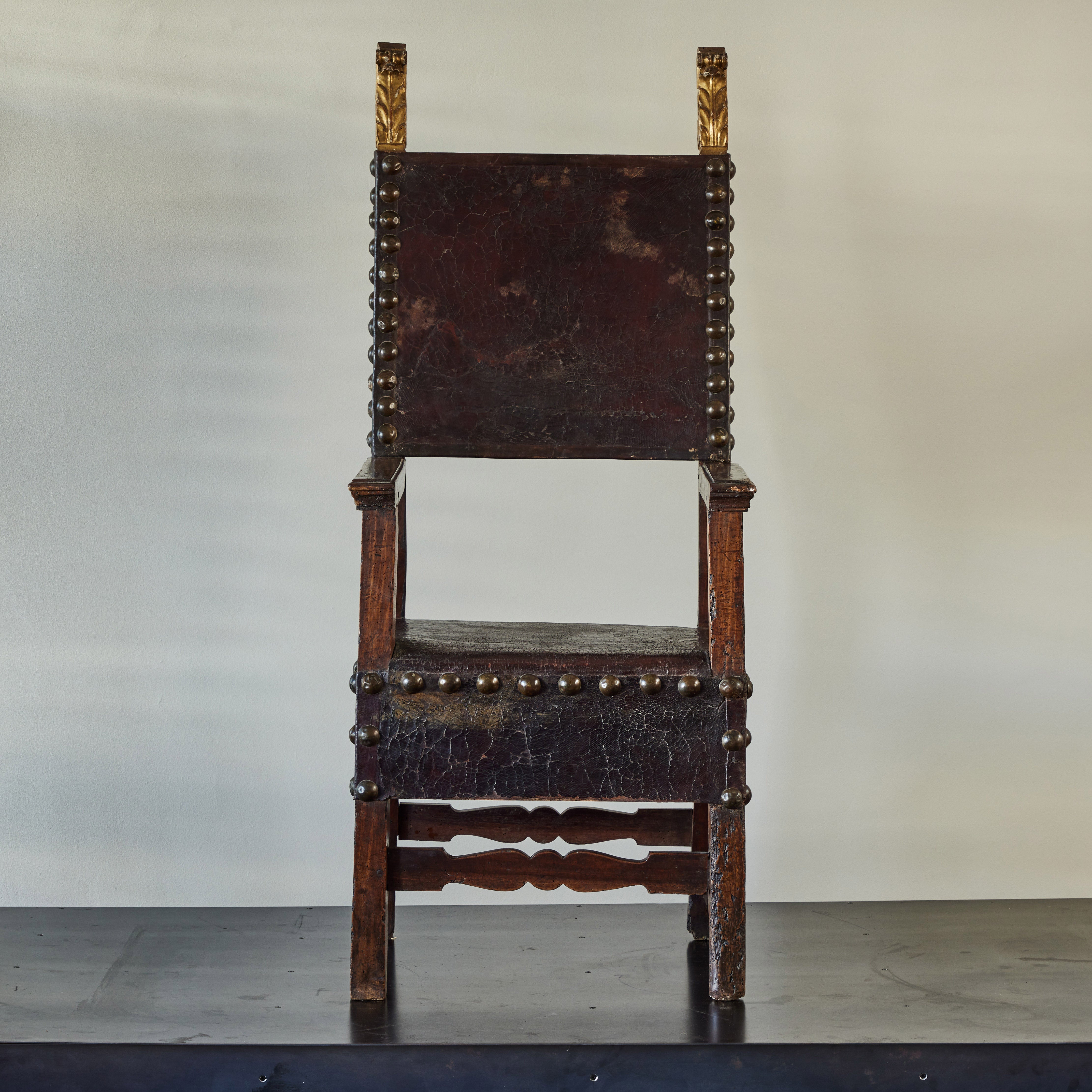 Tall Armorial Arm Chair