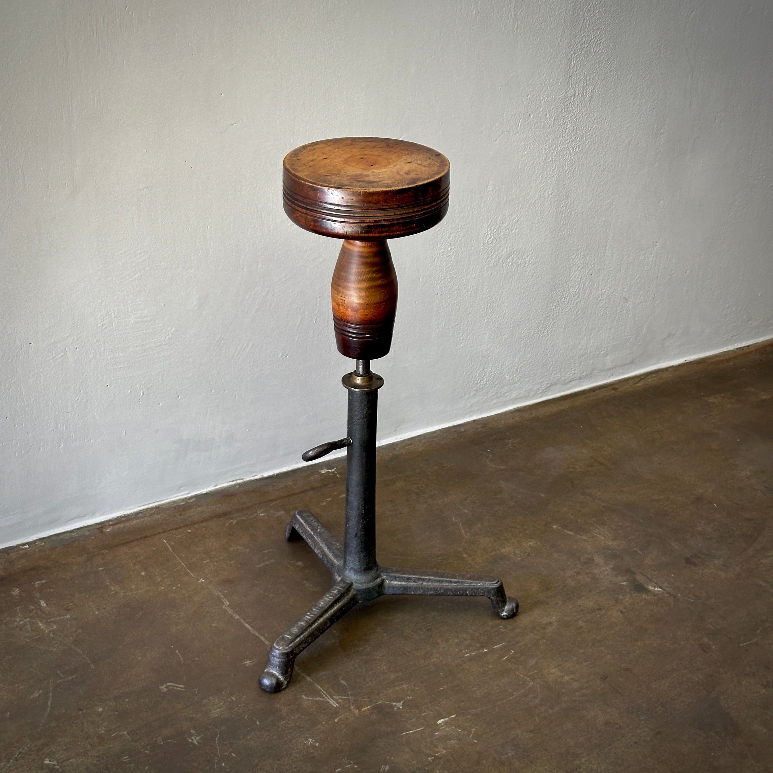 Wood & Cast Iron Table or Stool