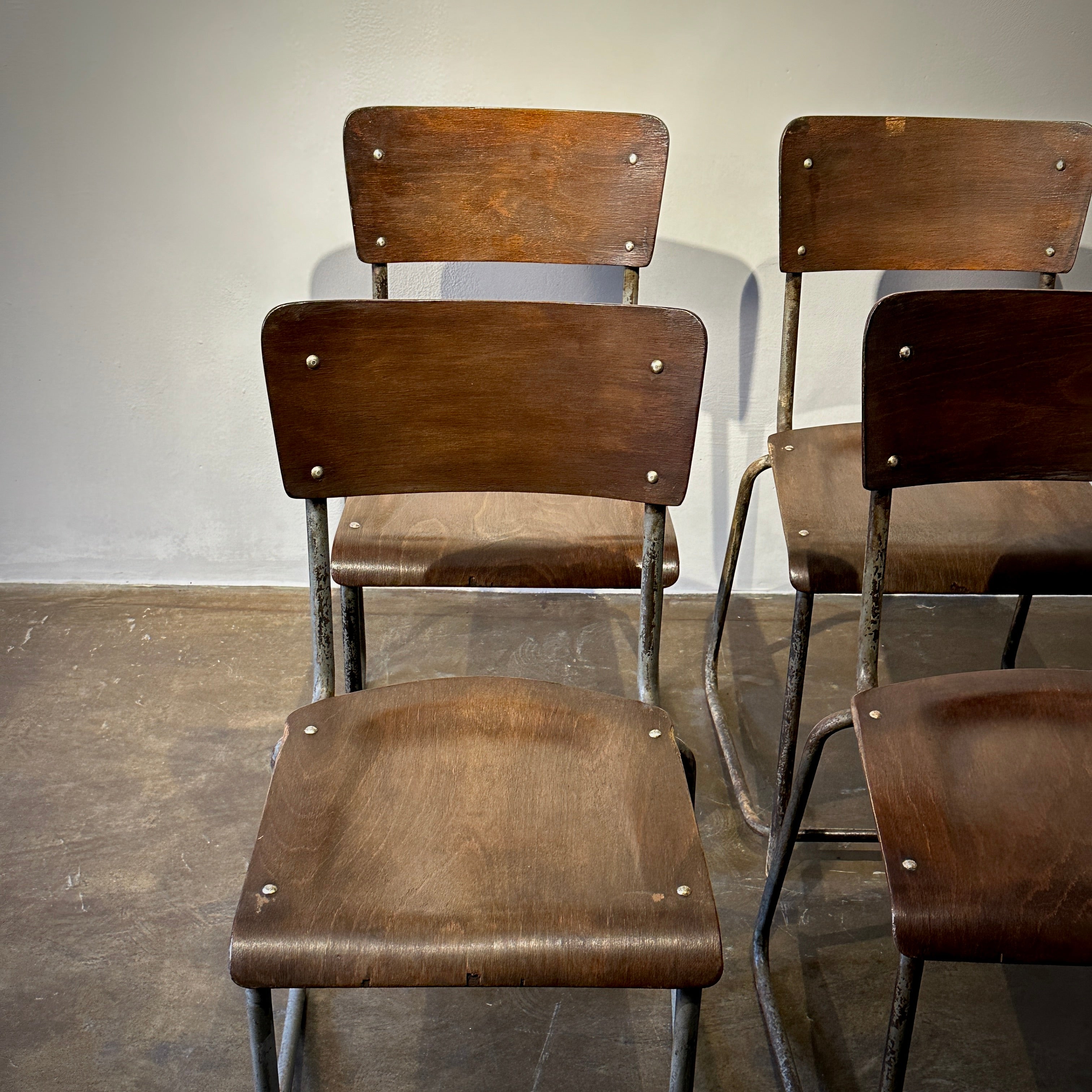 Metal and Wood Dining Chairs