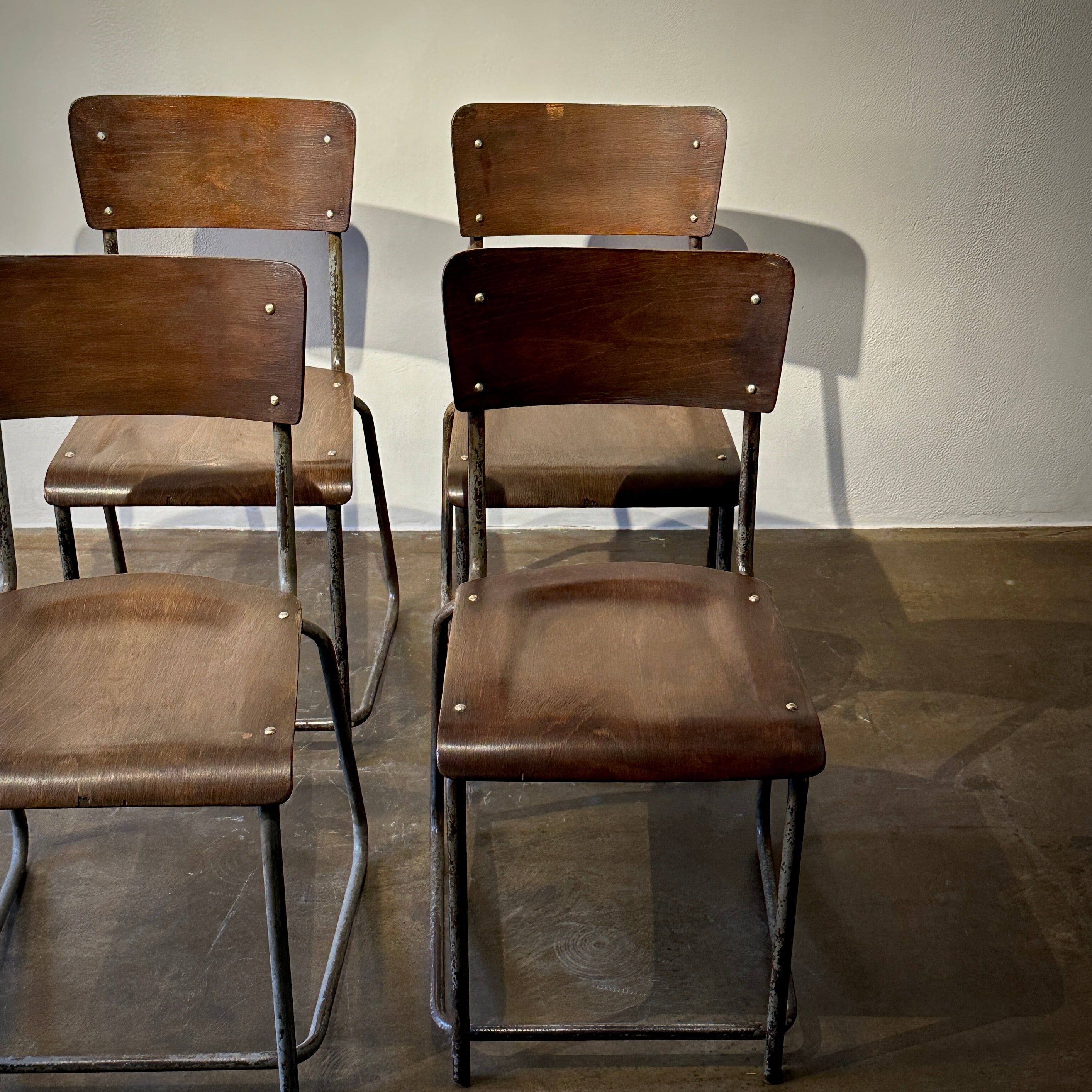 Metal and Wood Dining Chairs