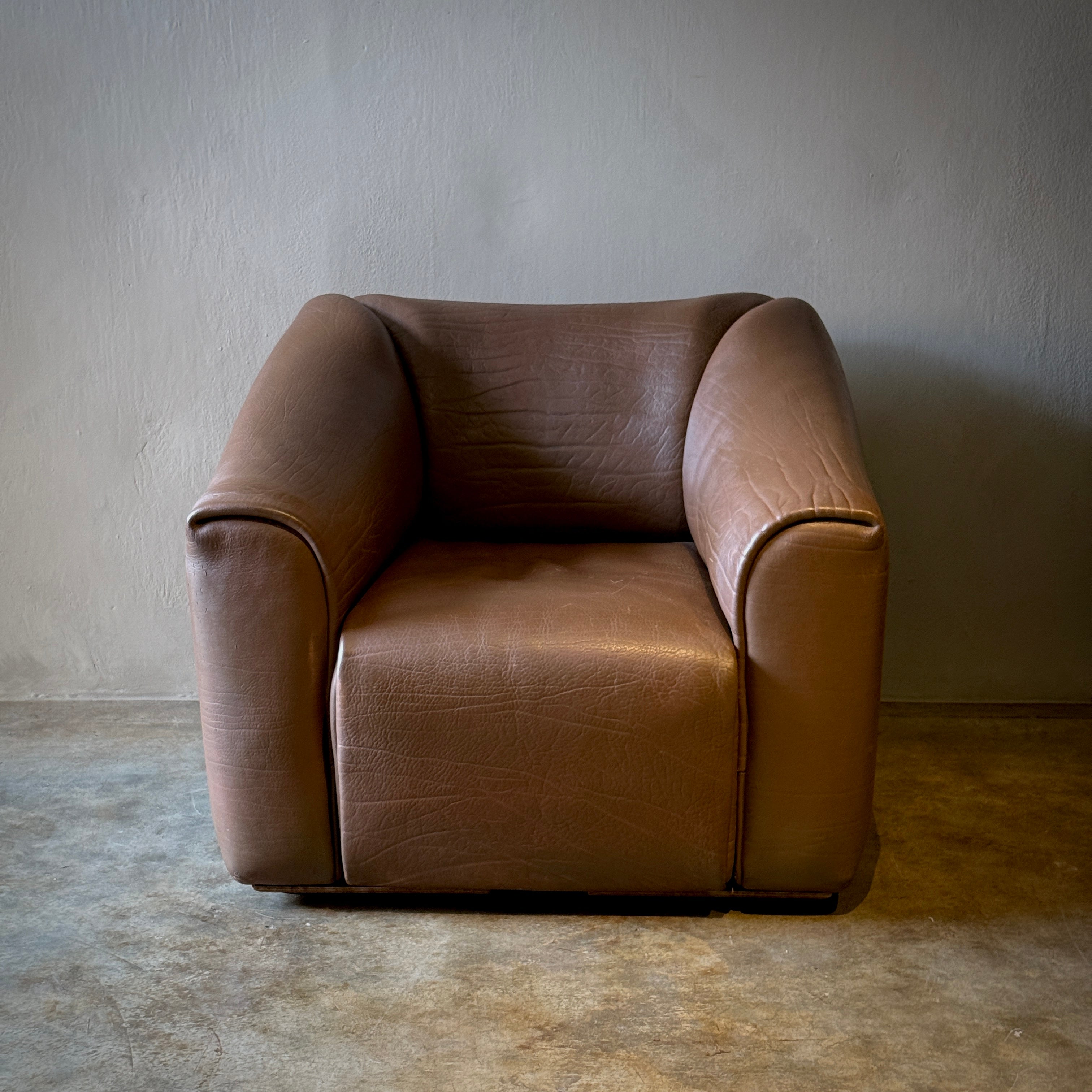 Pair of De Sede Lounge Chairs With Ottoman