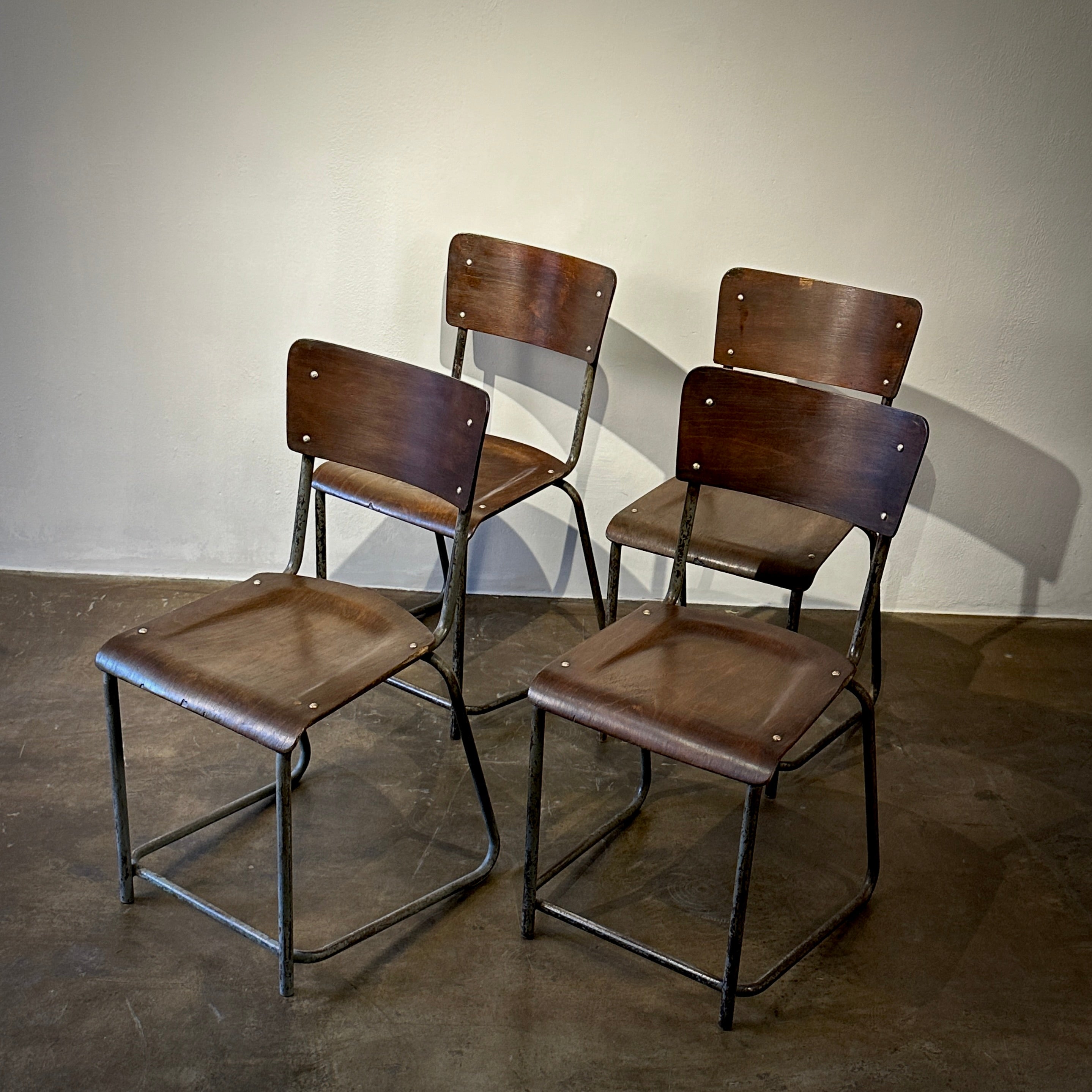 Metal and Wood Dining Chairs