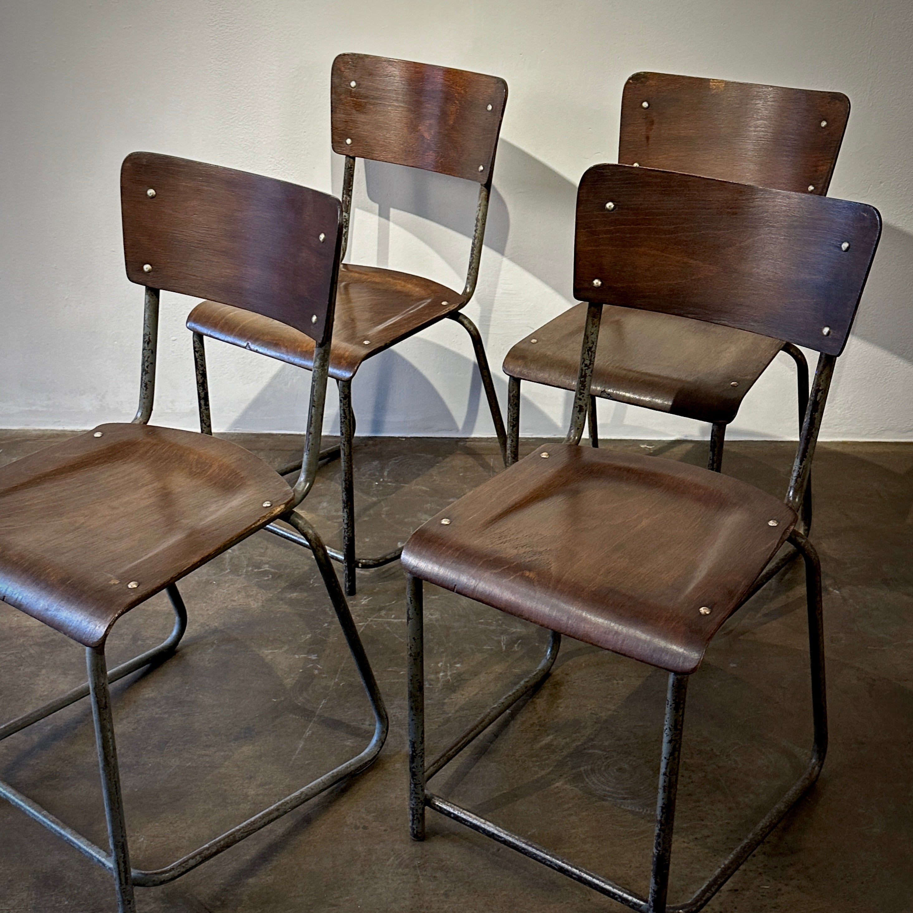 Metal and Wood Dining Chairs