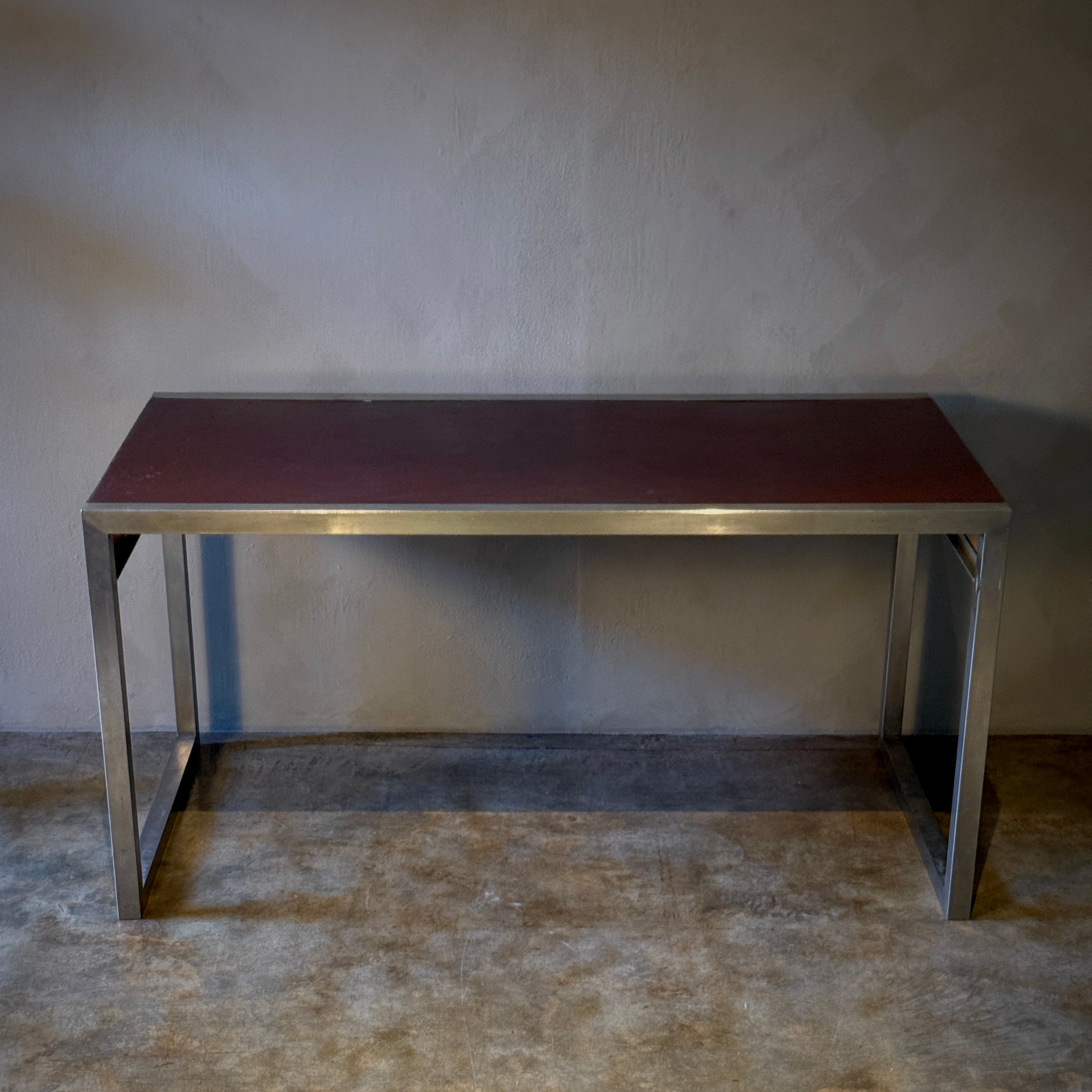 Metal and Leather Writing Table