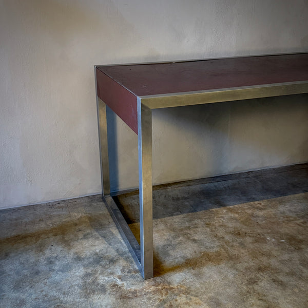 Metal and Leather Writing Table