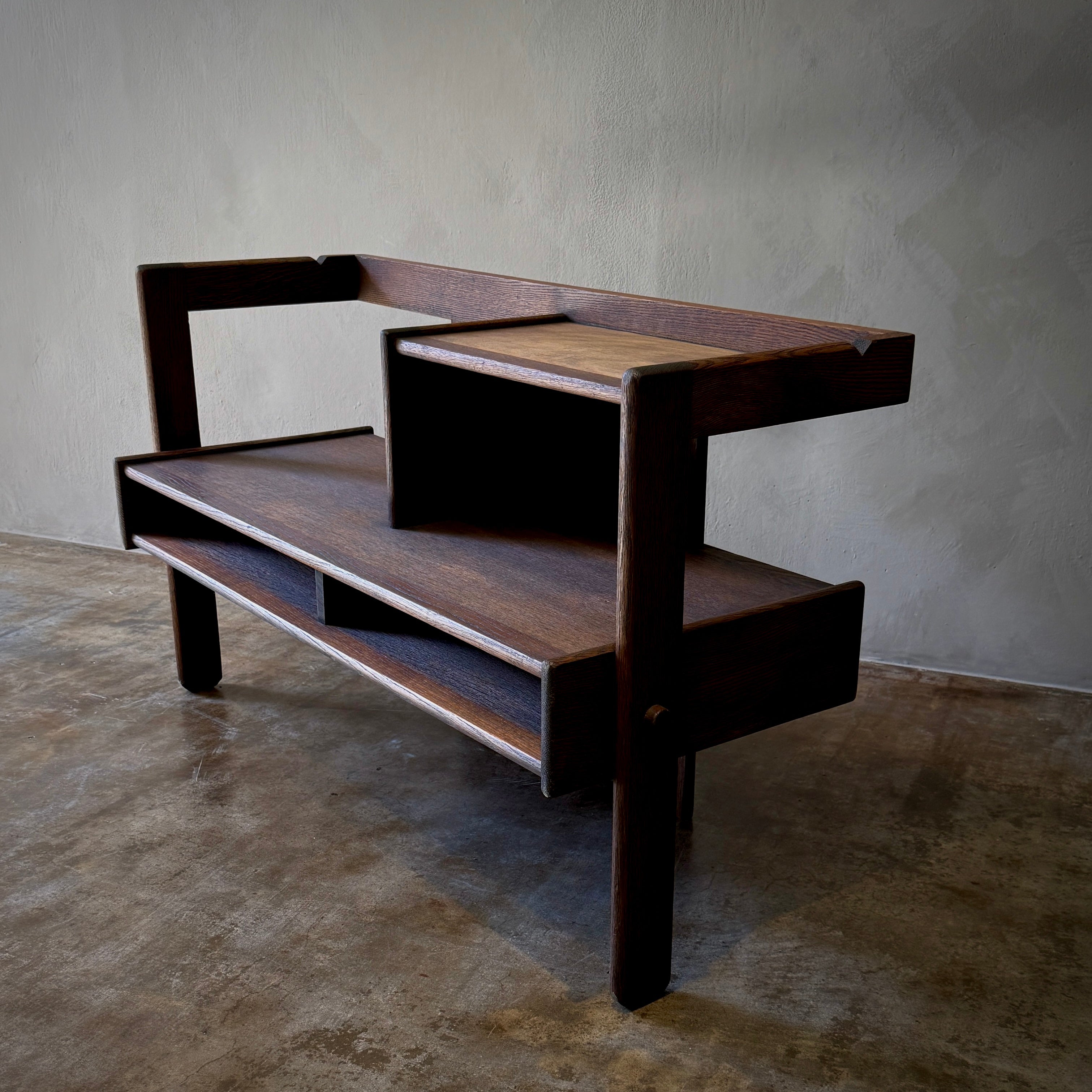 Oak Hall Bench With Table