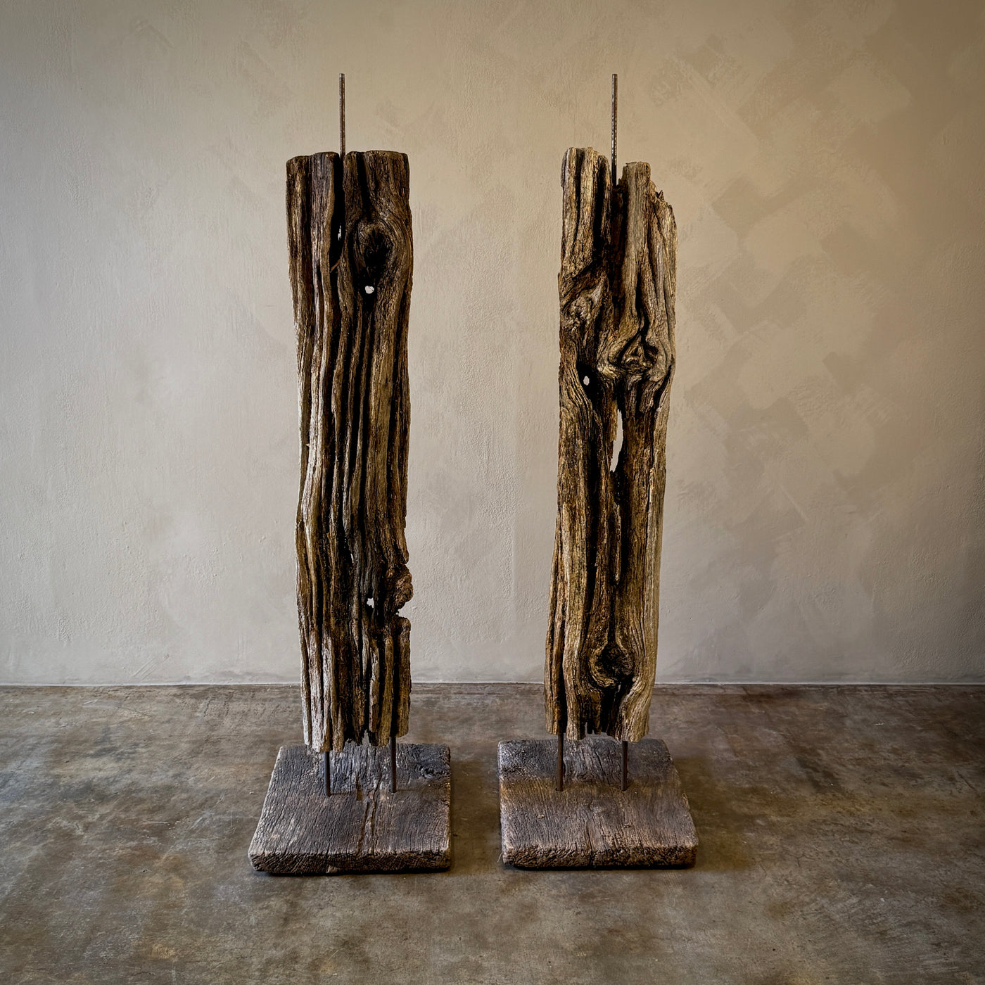 Two Wooden Floor Lamps