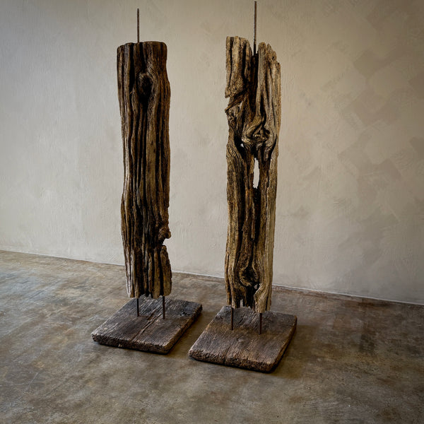 Two Wooden Floor Lamps