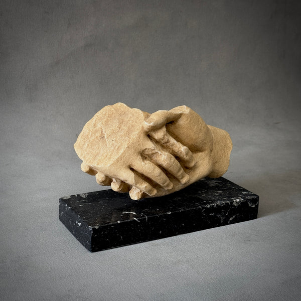 Resin Sculpture titled "Ancient Handshake"