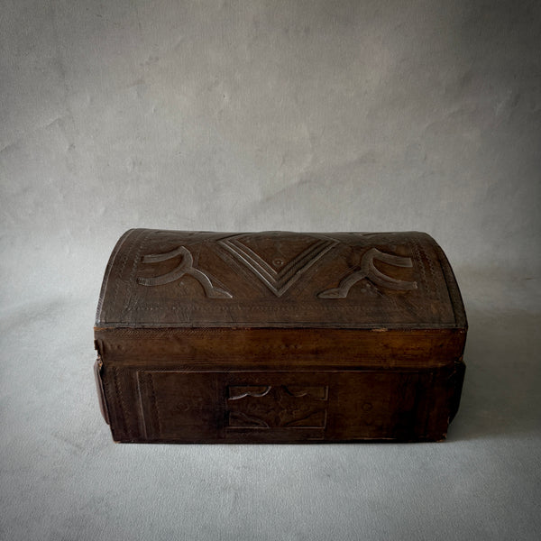 Leather Covered Wooden Box