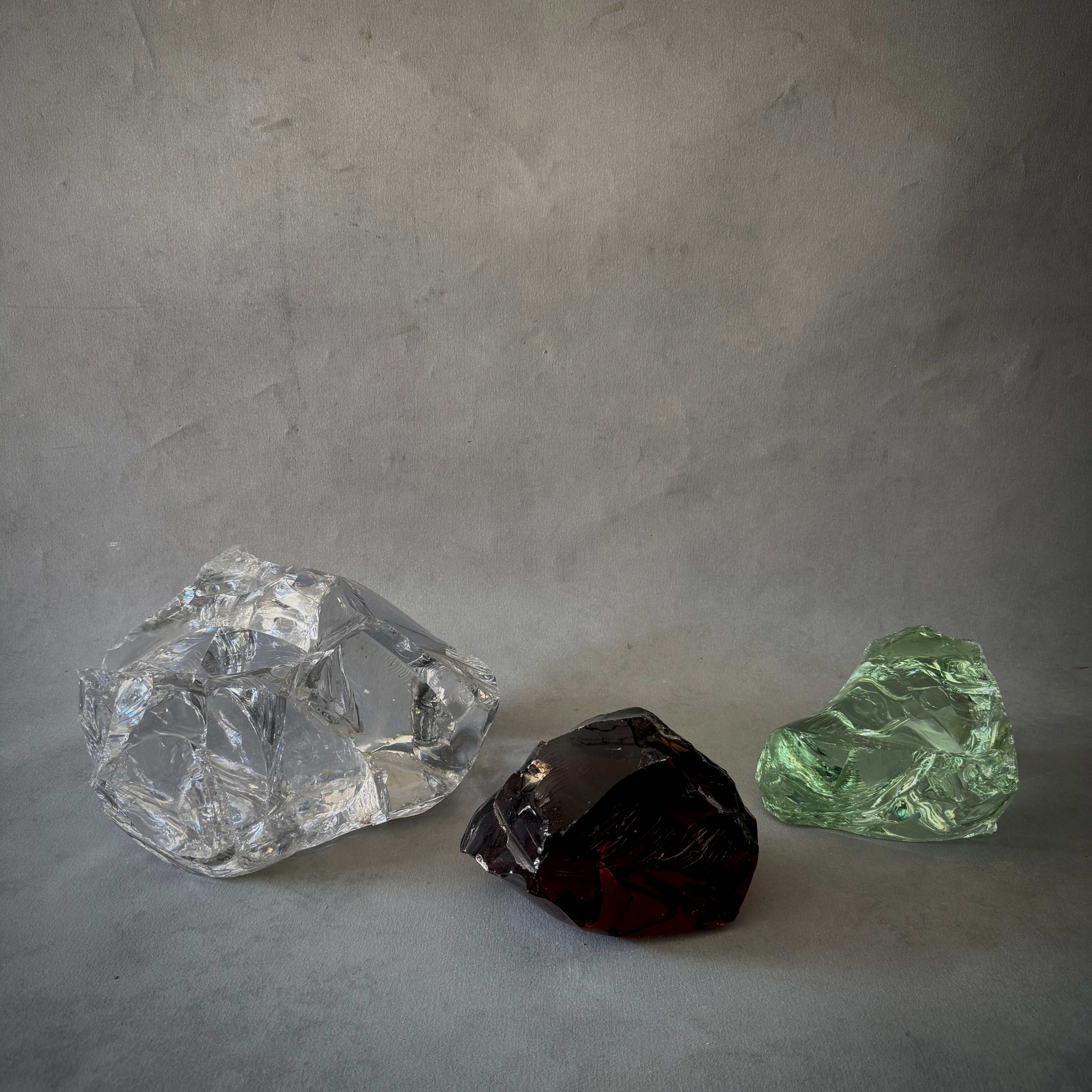 Set of three Glass Sculptures