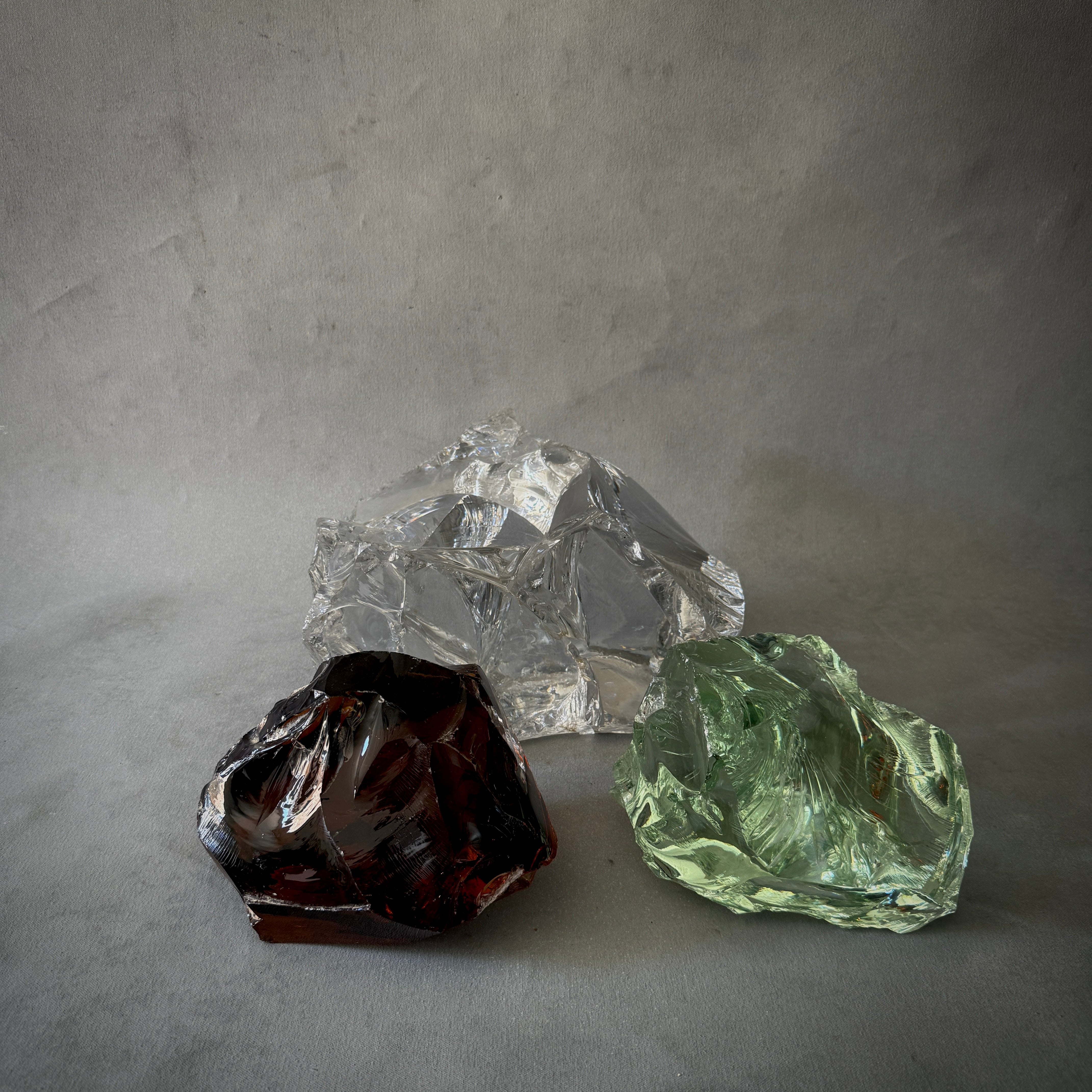 Set of three Glass Sculptures