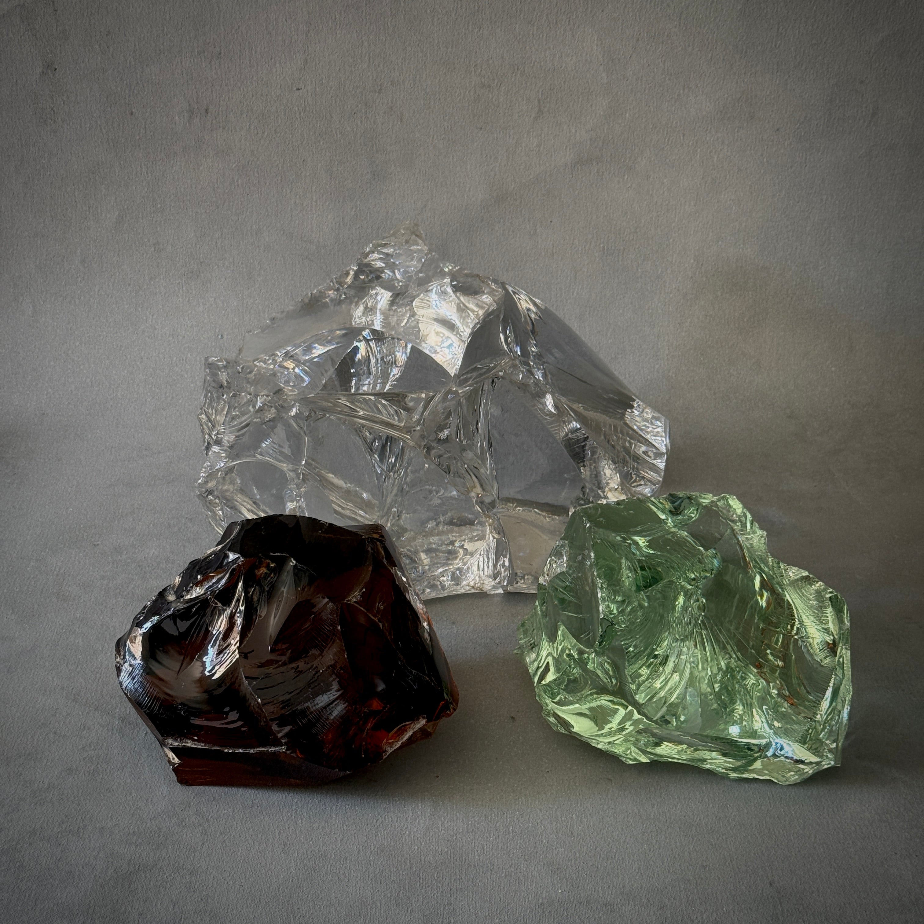 Set of three Glass Sculptures