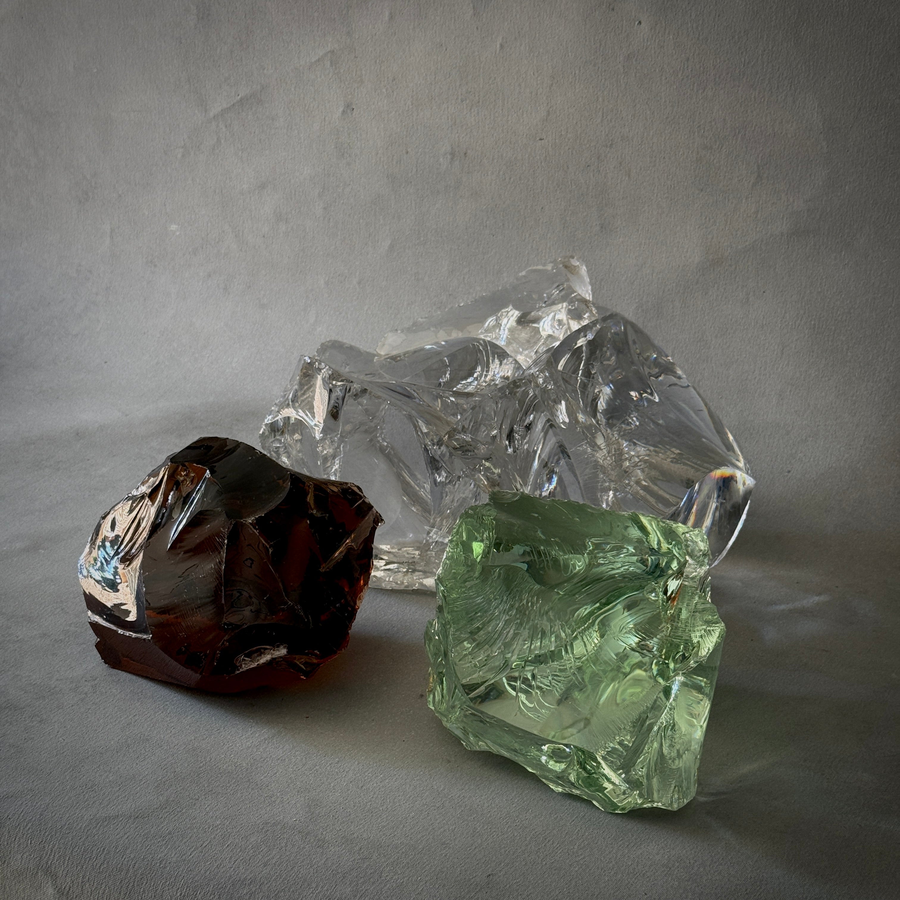 Set of three Glass Sculptures