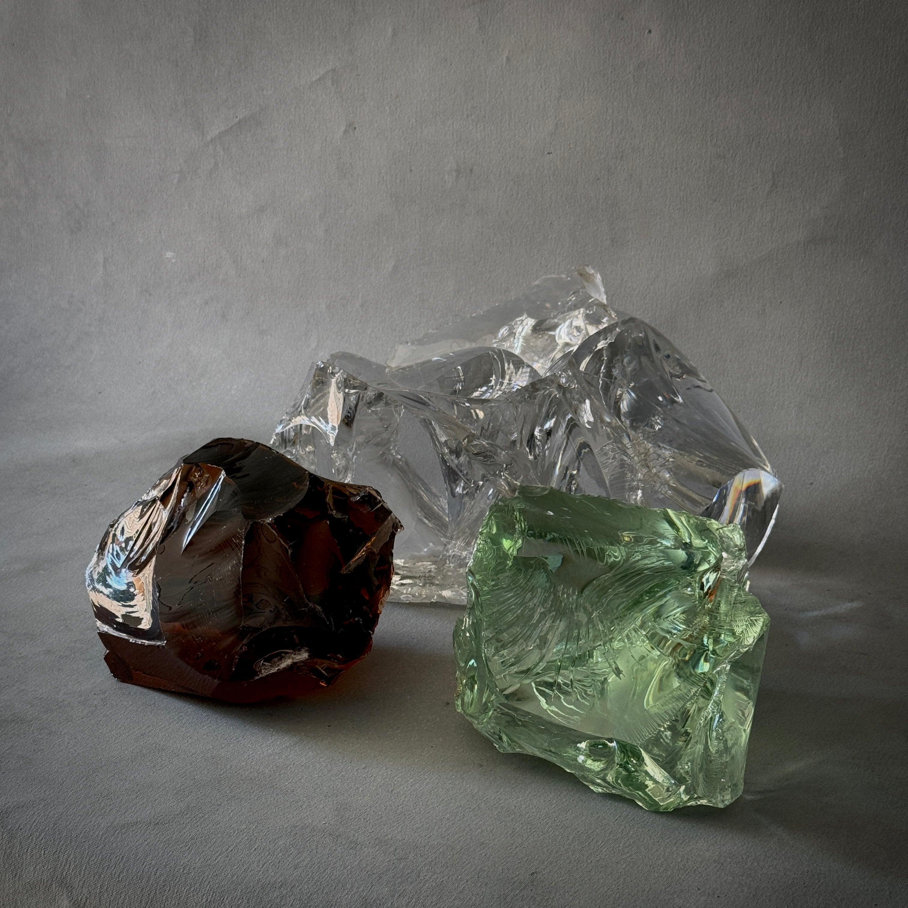 Set of three Glass Sculptures