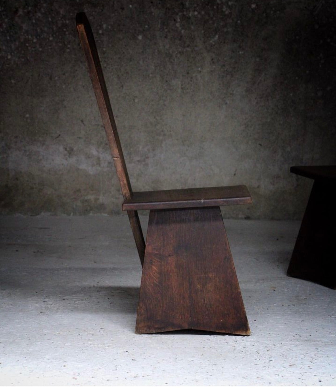 Pair of Early 20th Century French Low Rustic Oak Chairs