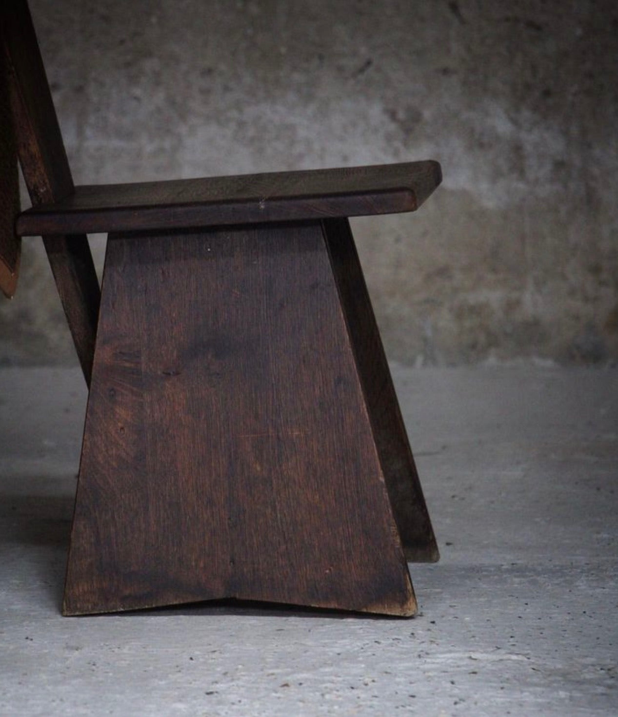 Pair of Early 20th Century French Low Rustic Oak Chairs