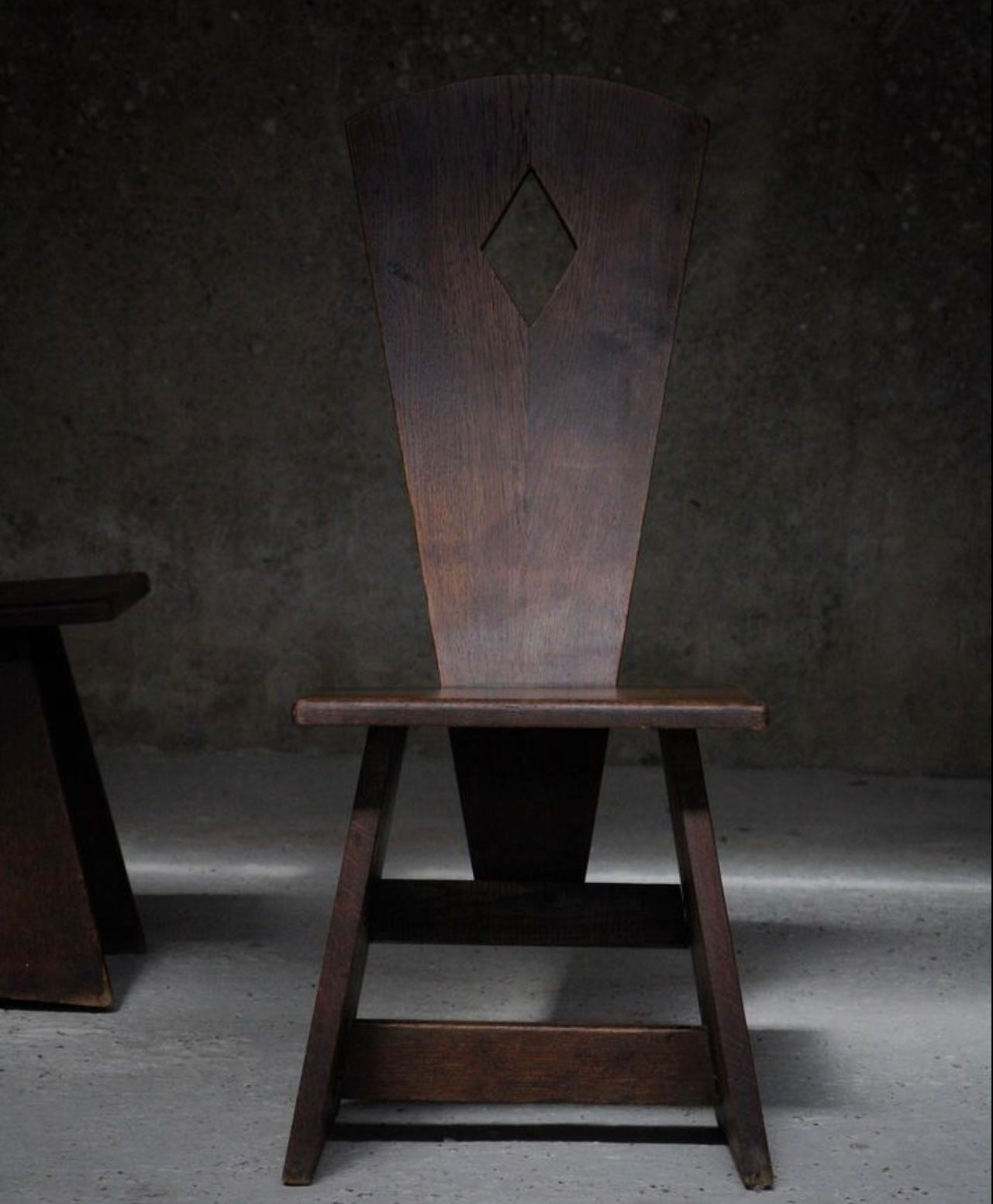 Pair of Early 20th Century French Low Rustic Oak Chairs