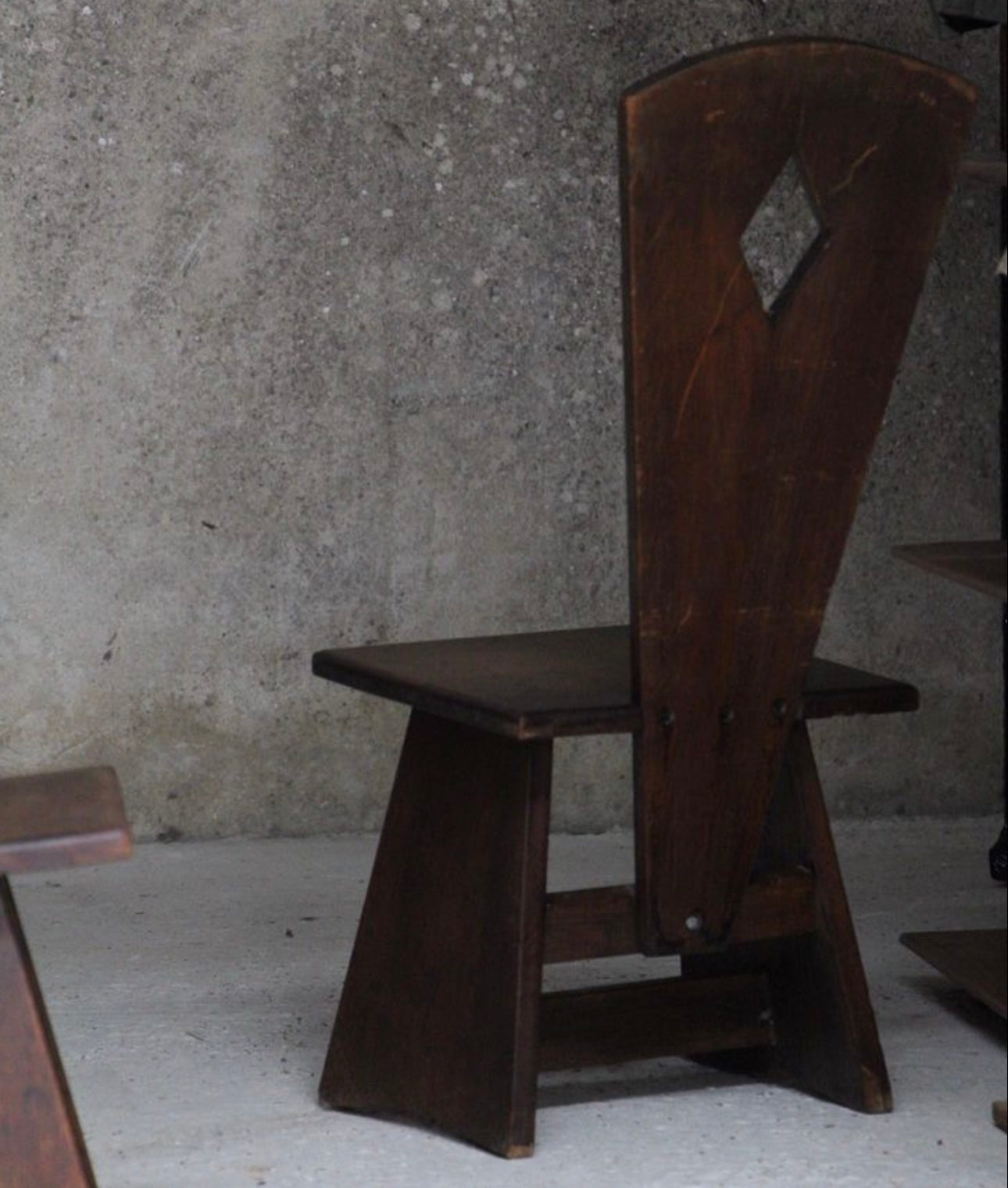 Pair of Early 20th Century French Low Rustic Oak Chairs