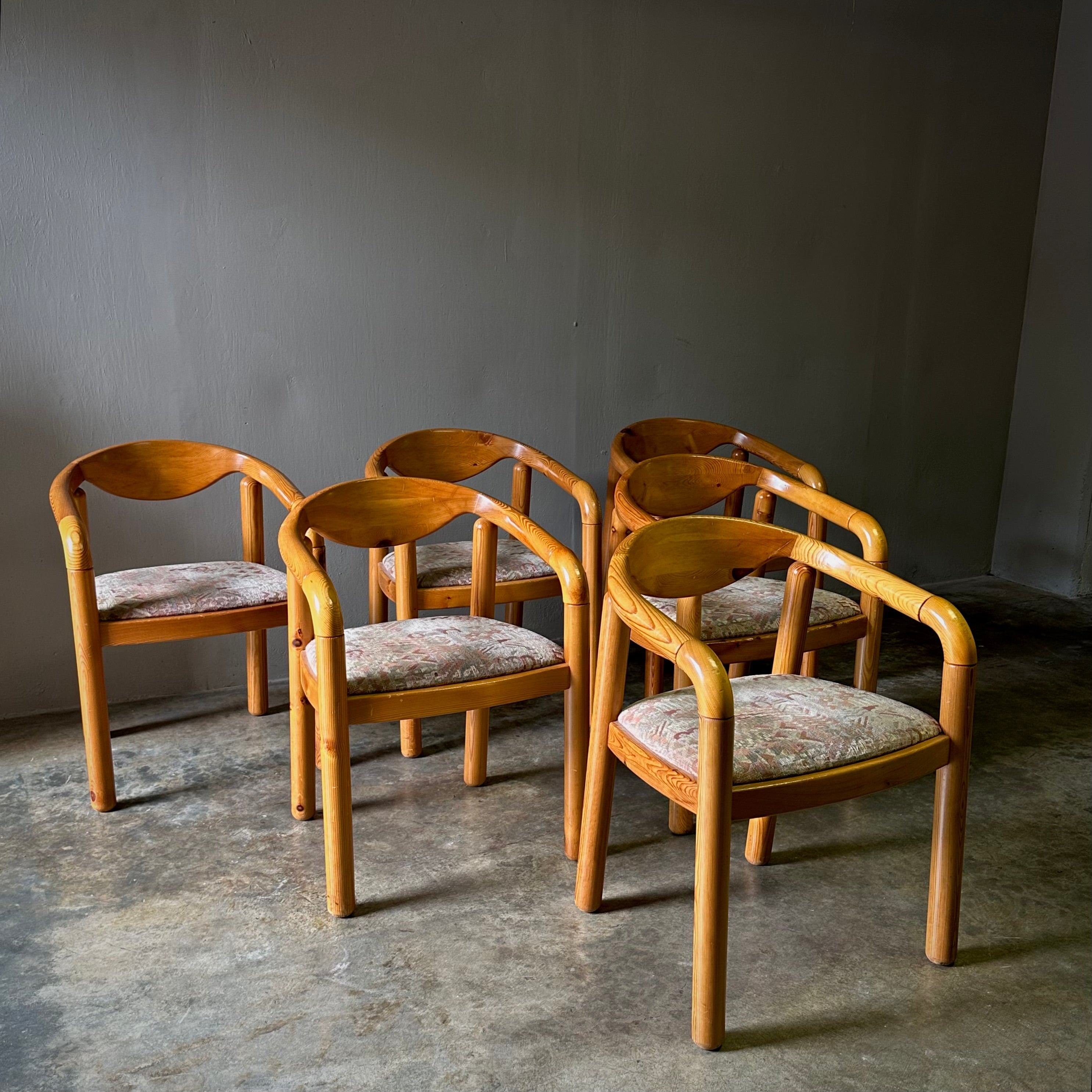 Set of Six Rainer Daumiller Dining Arm Chairs