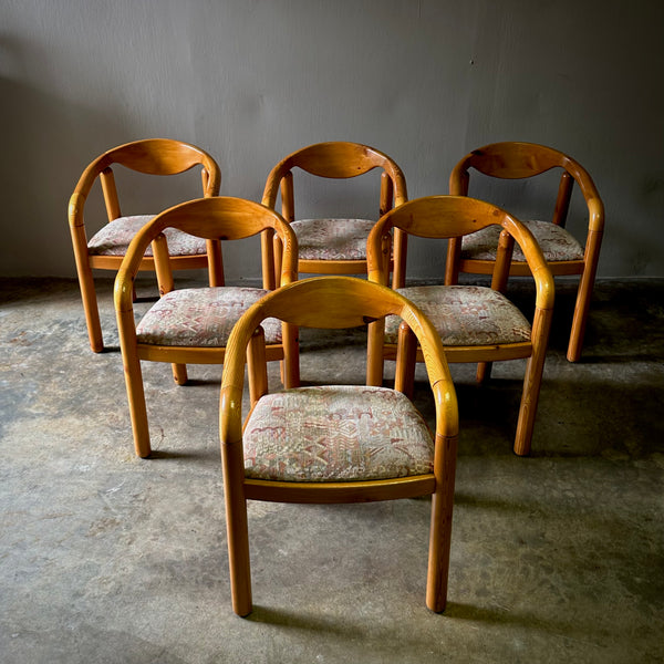 Set of Six Rainer Daumiller Dining Arm Chairs