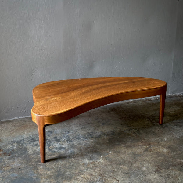 Danish Mid-Century Modern Elliptical Coffee Table