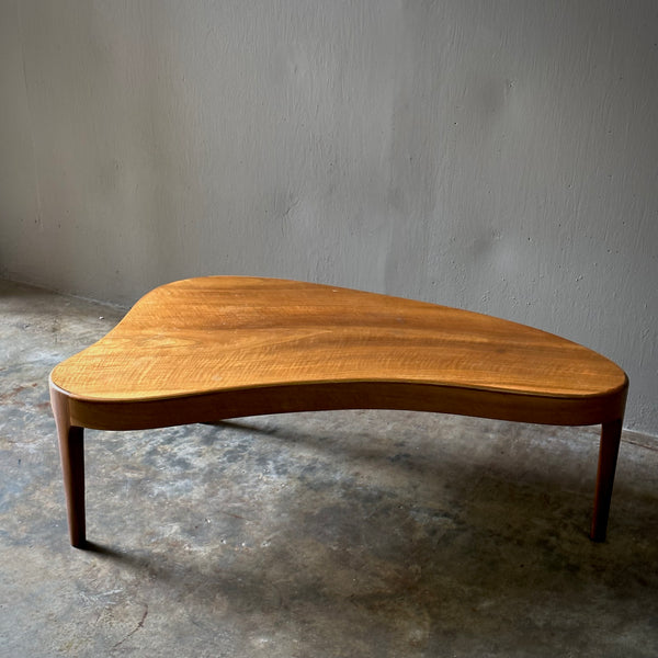 Danish Mid-Century Modern Elliptical Coffee Table