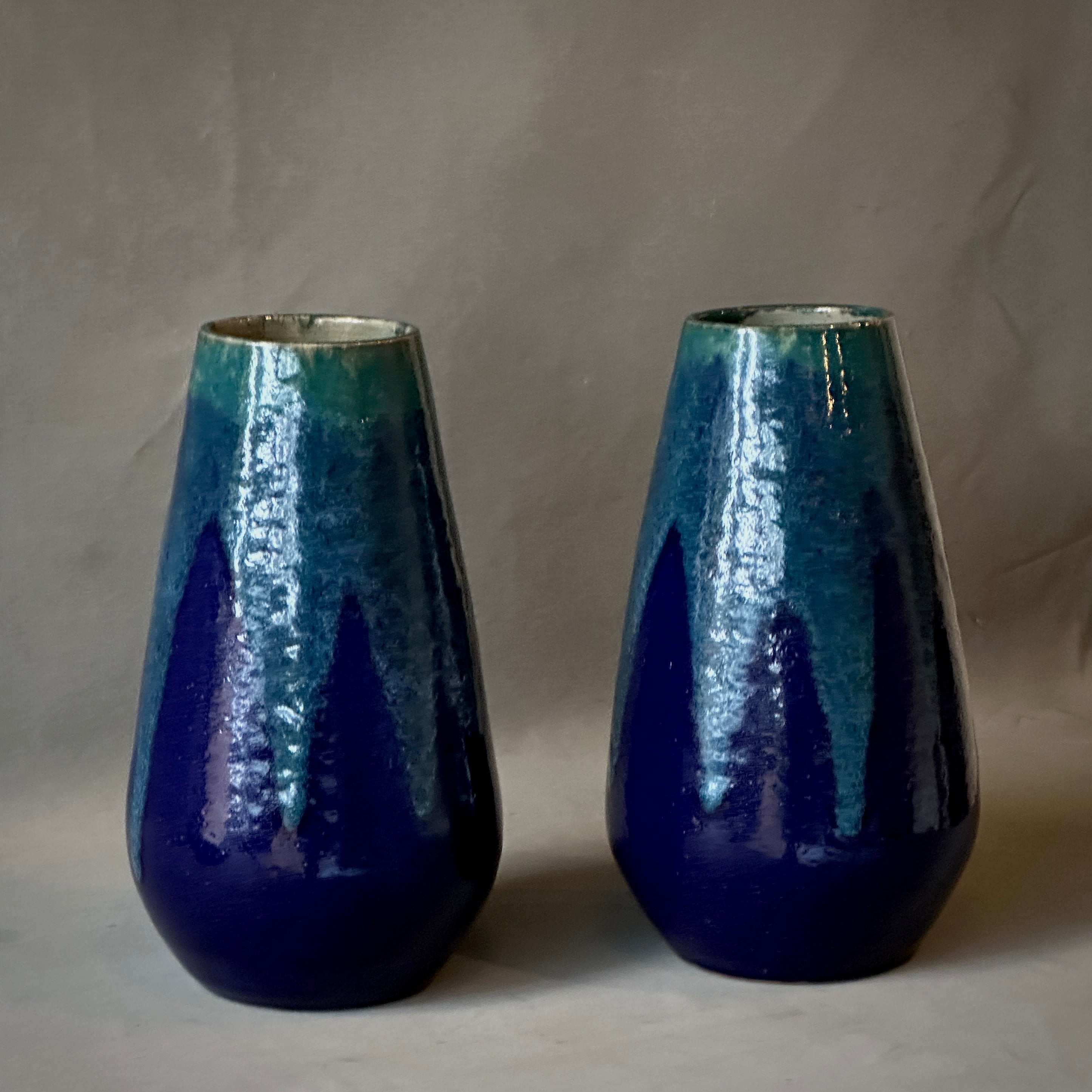 Large Pair Blue Vases