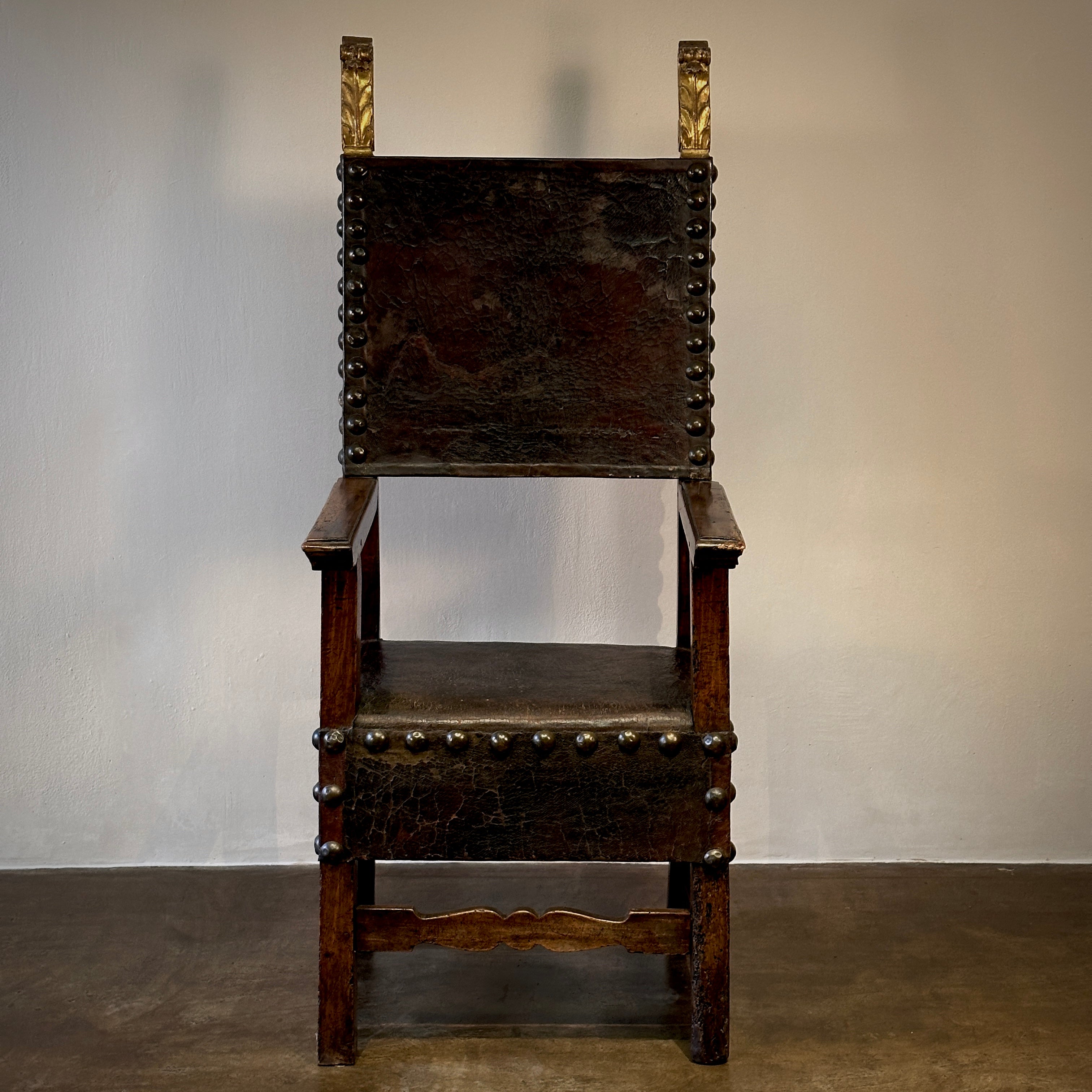 Tall Armorial Arm Chair