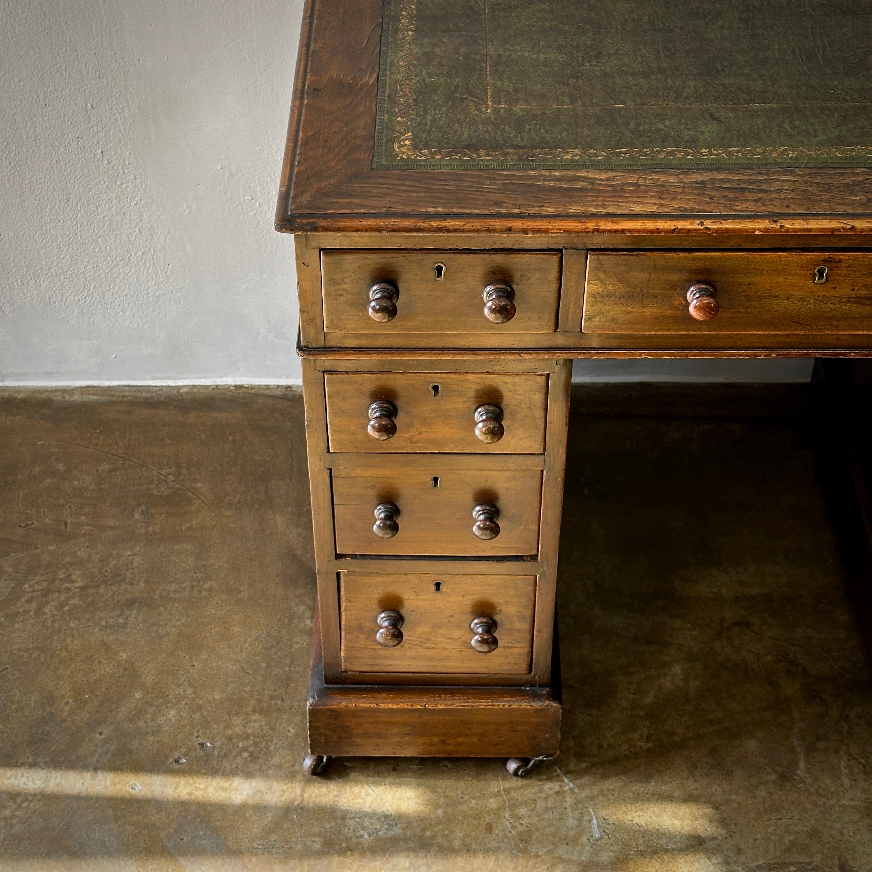 Leather Topped  Desk in Walnut