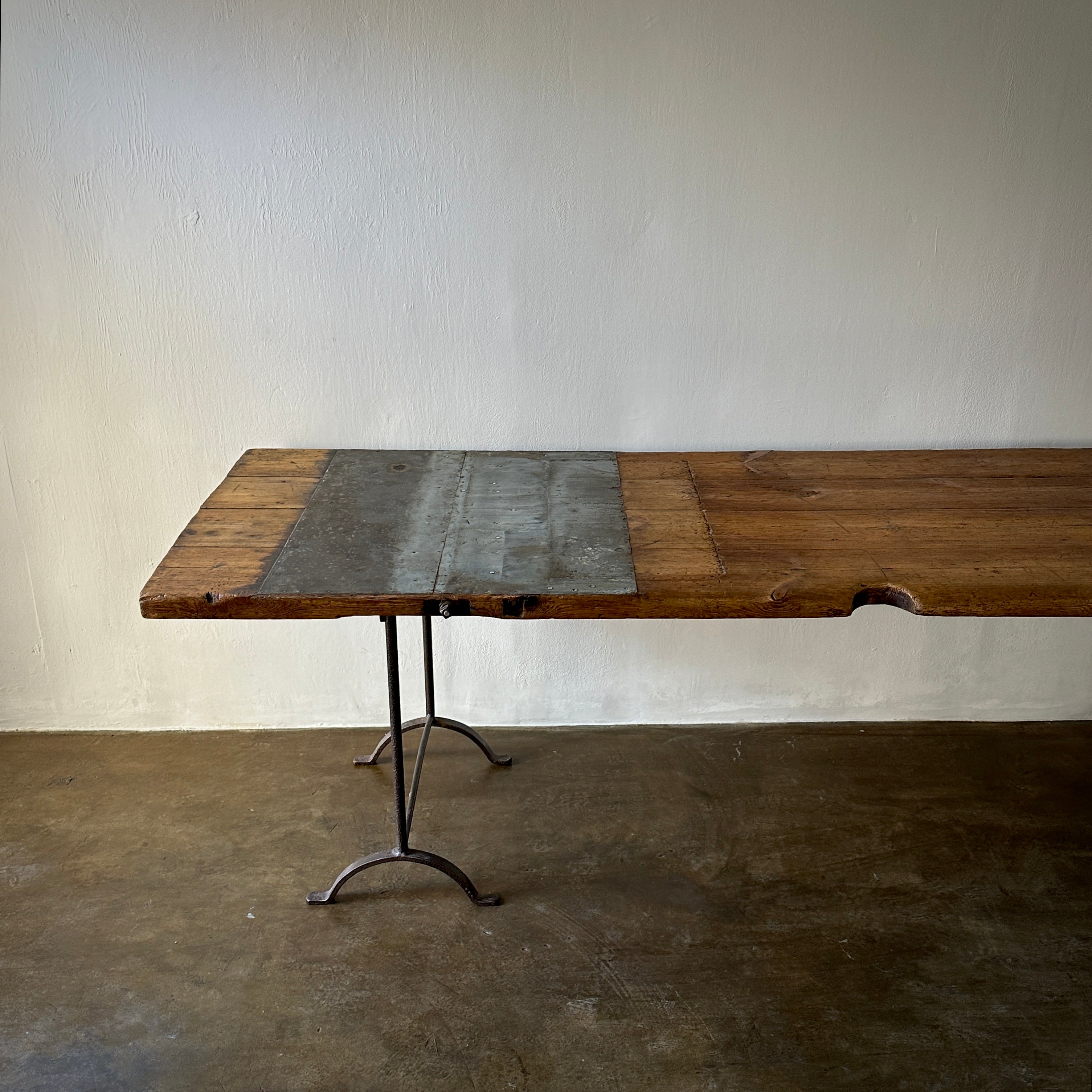 Large Wood Industrial Work Table