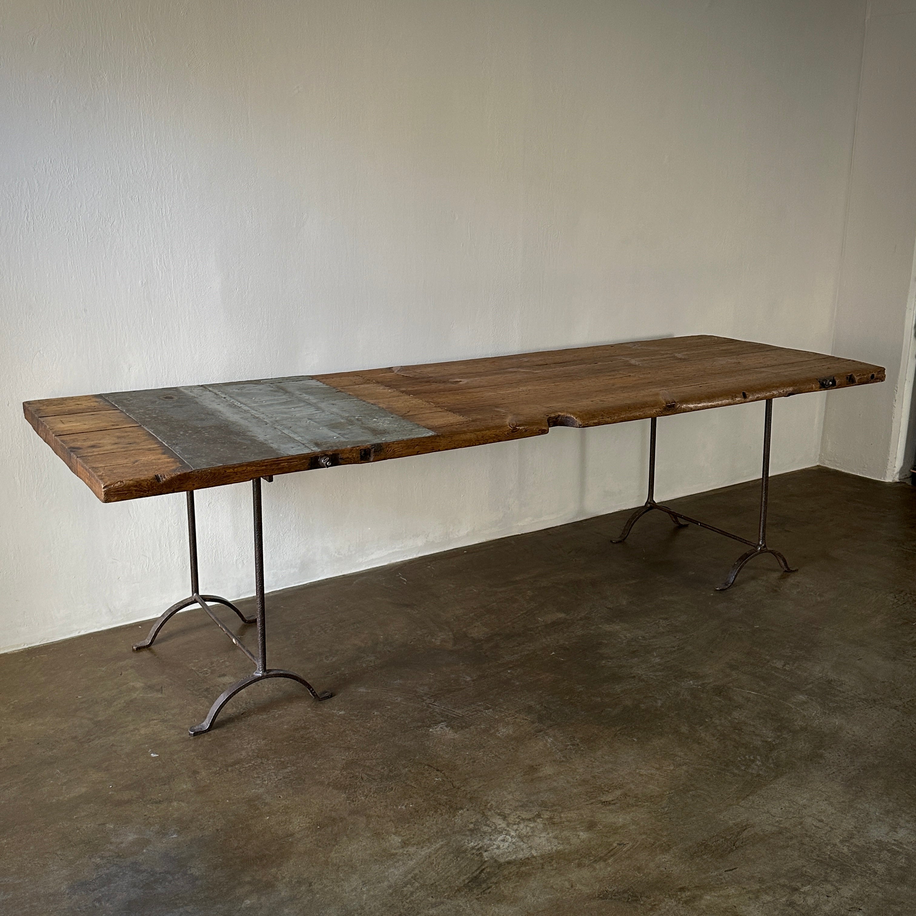 Large Wood Industrial Work Table