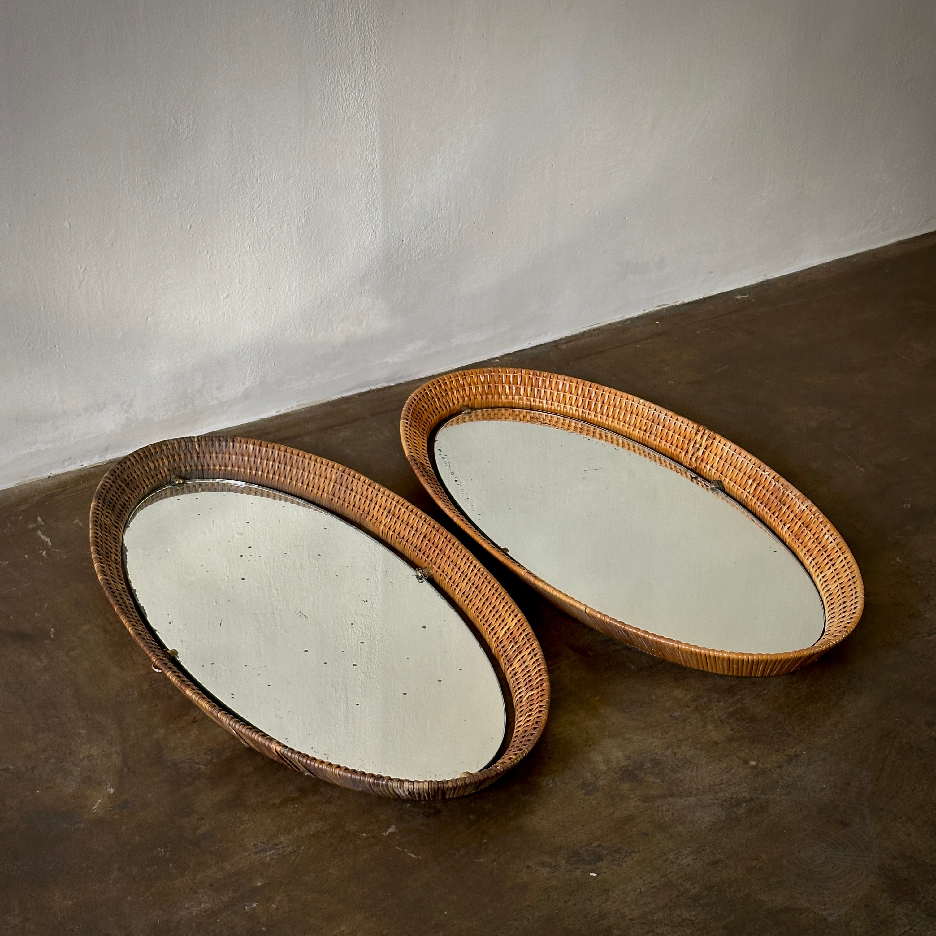 Pair Oval Mirrors