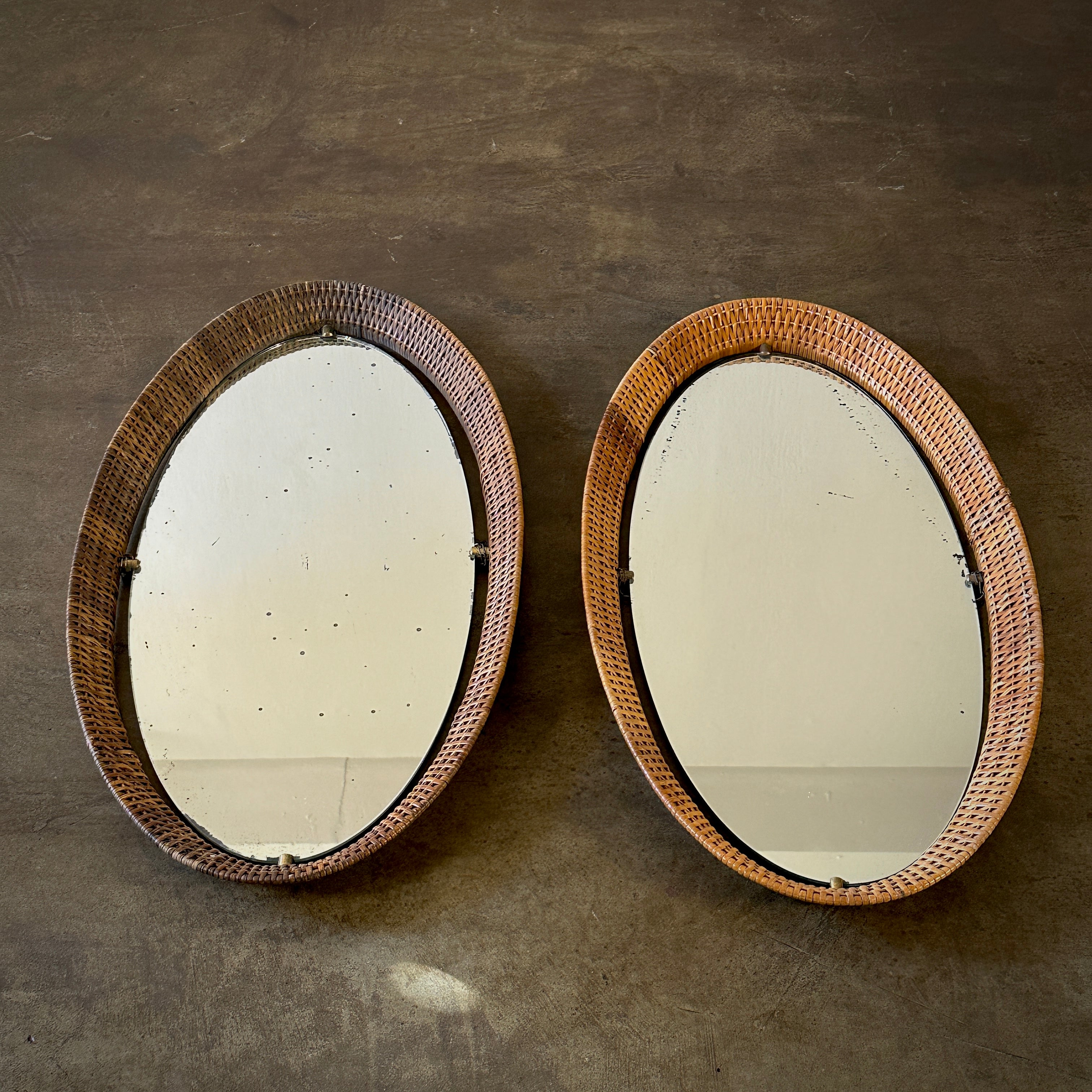 Pair Oval Mirrors