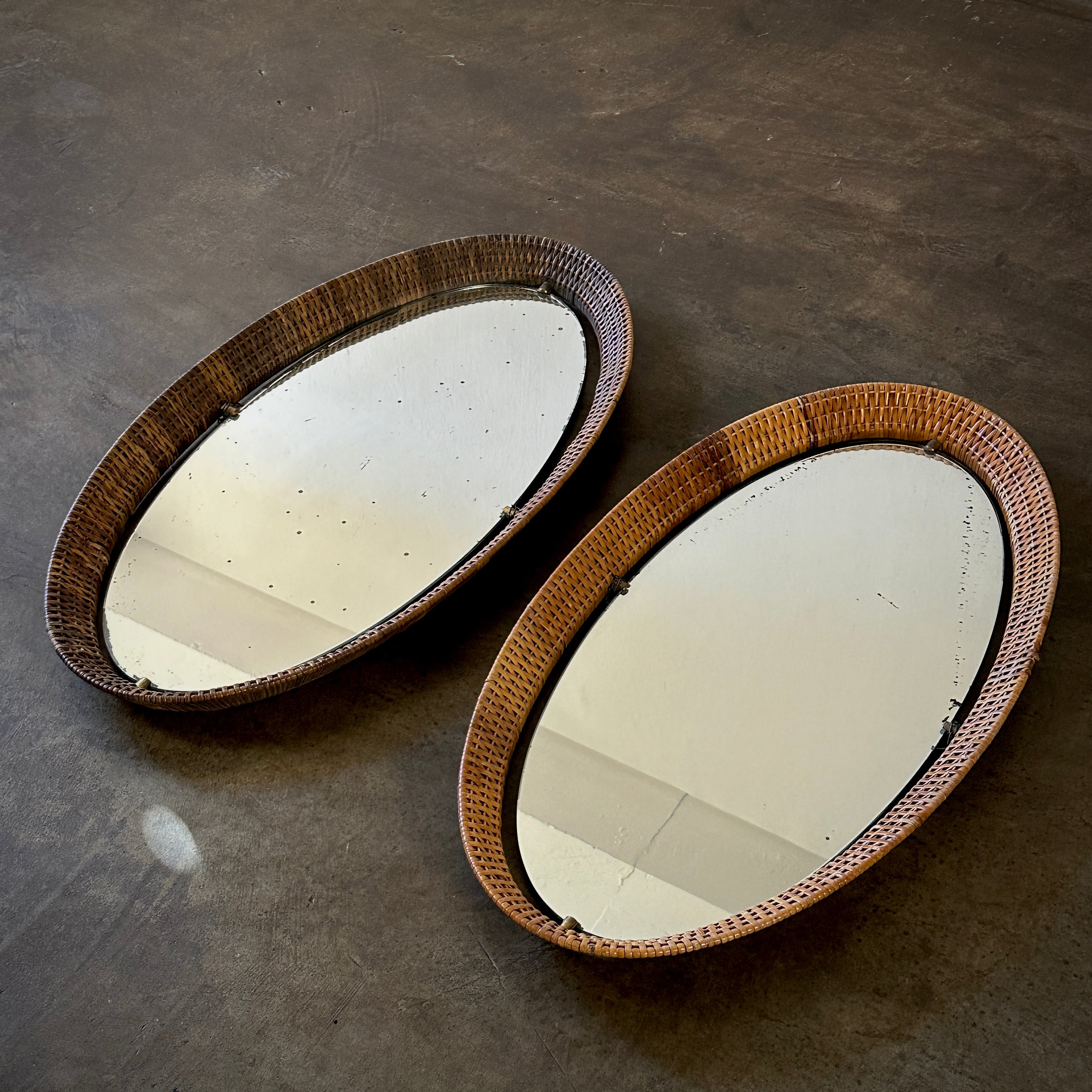 Pair Oval Mirrors