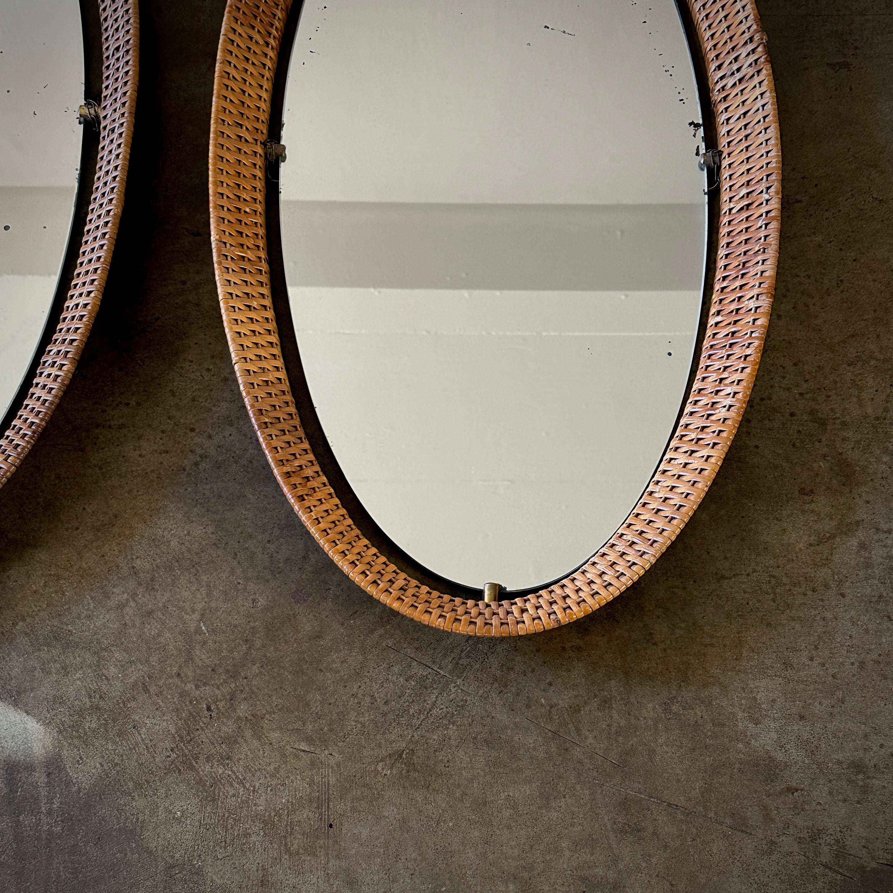 Pair Oval Mirrors