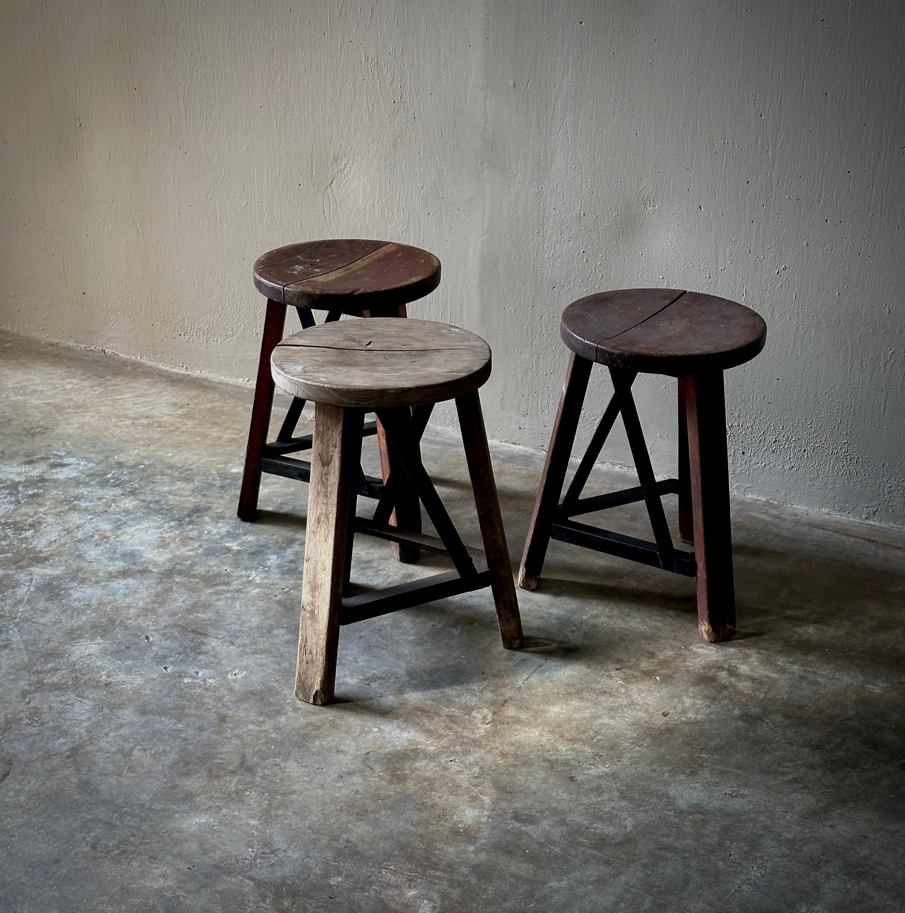 Industrial Wooden Stool