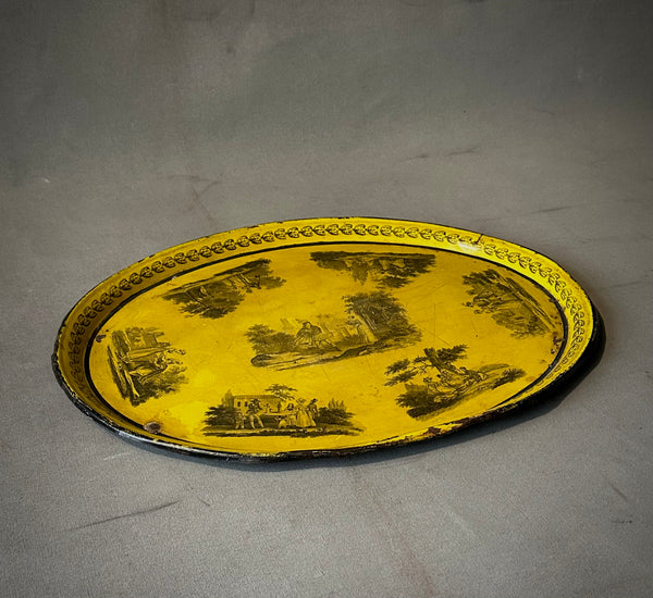 TOLE TRAY WITH TOILE MOTIF