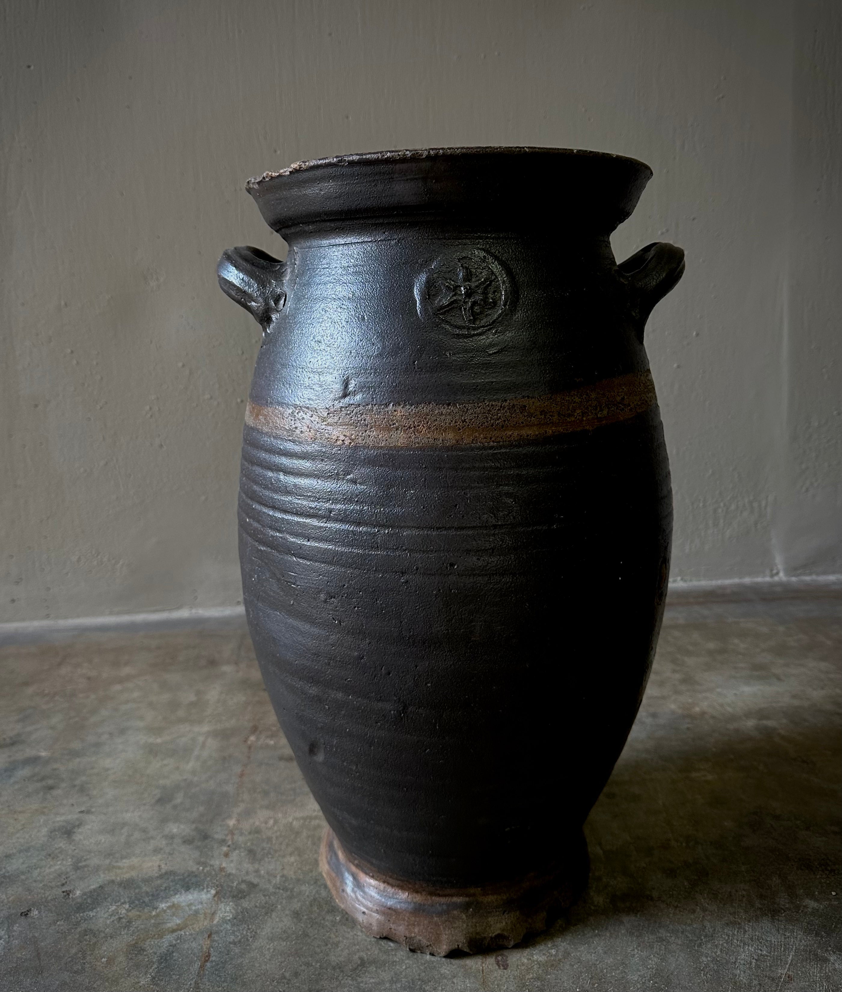 Pair of Large Stoneware Pots