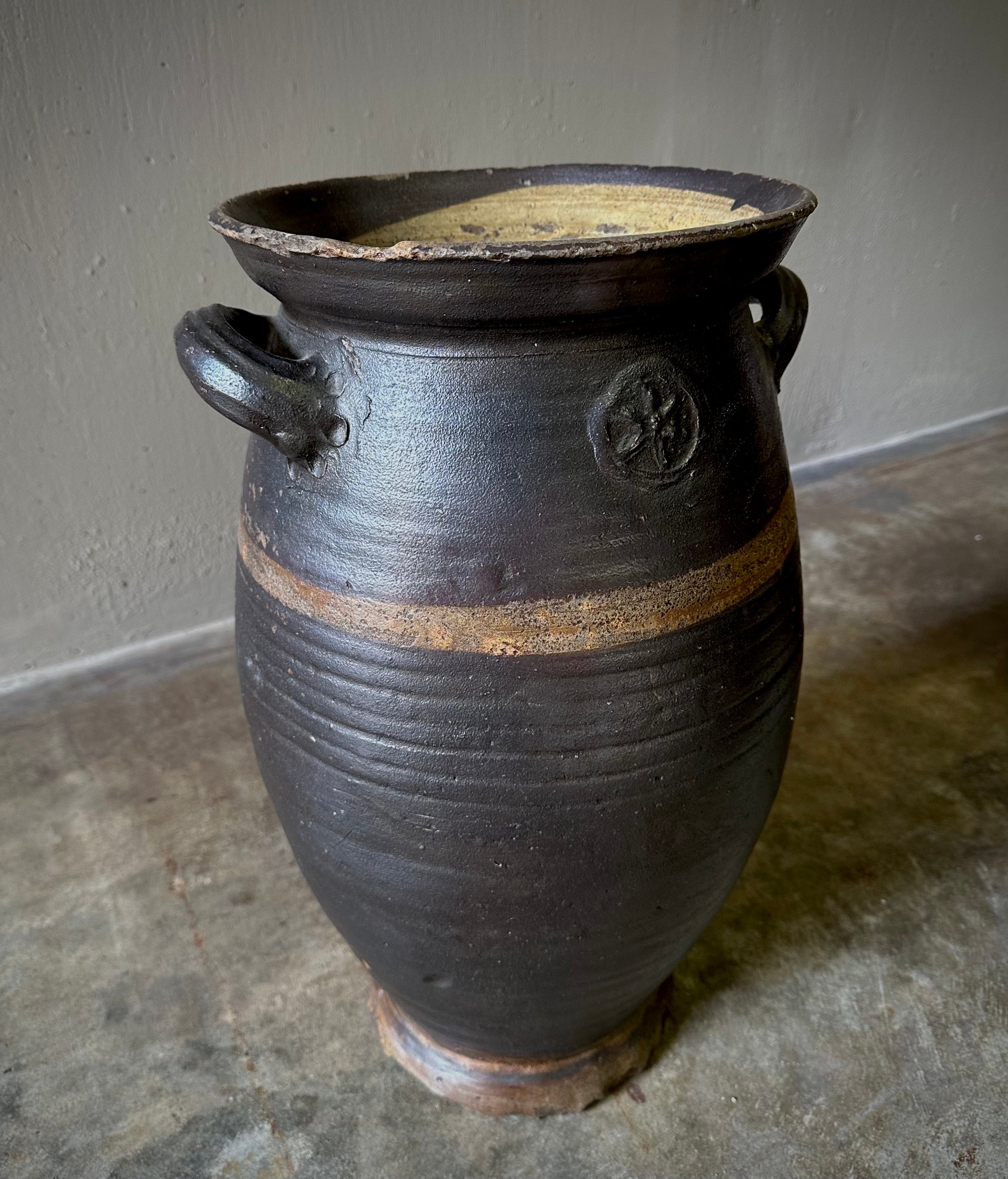 Pair of Large Stoneware Pots