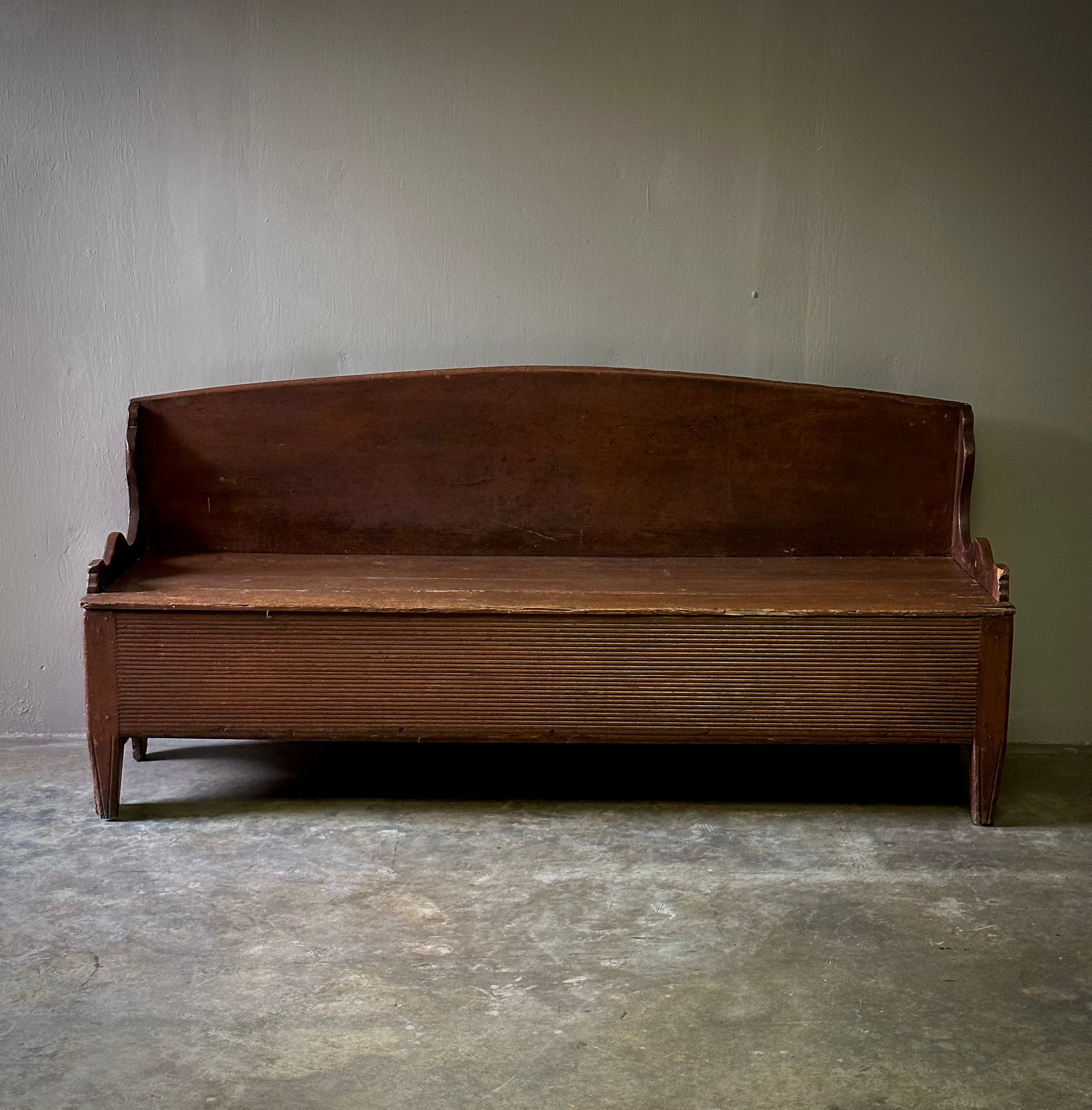 Rustic Swedish Hallway Bench