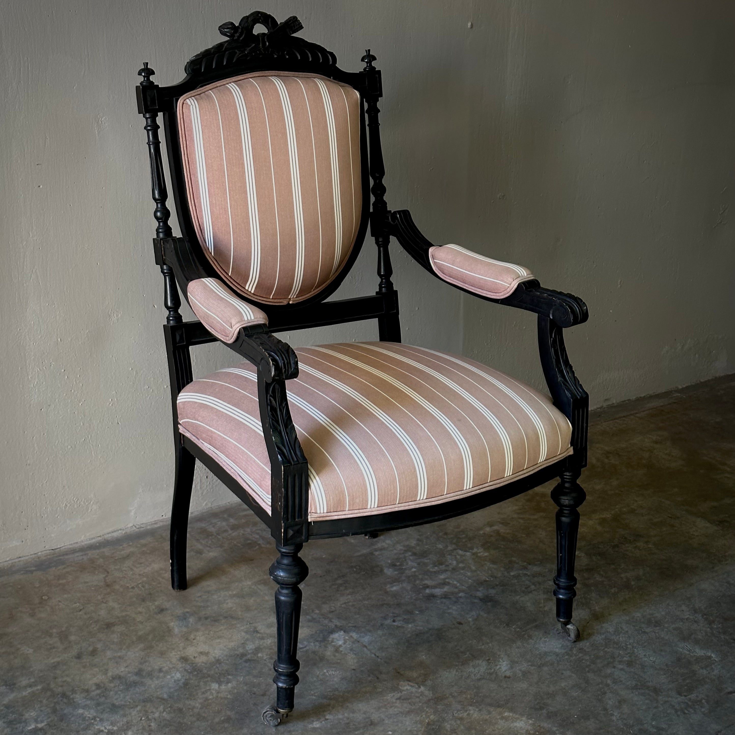 Ebonized Arm Chair