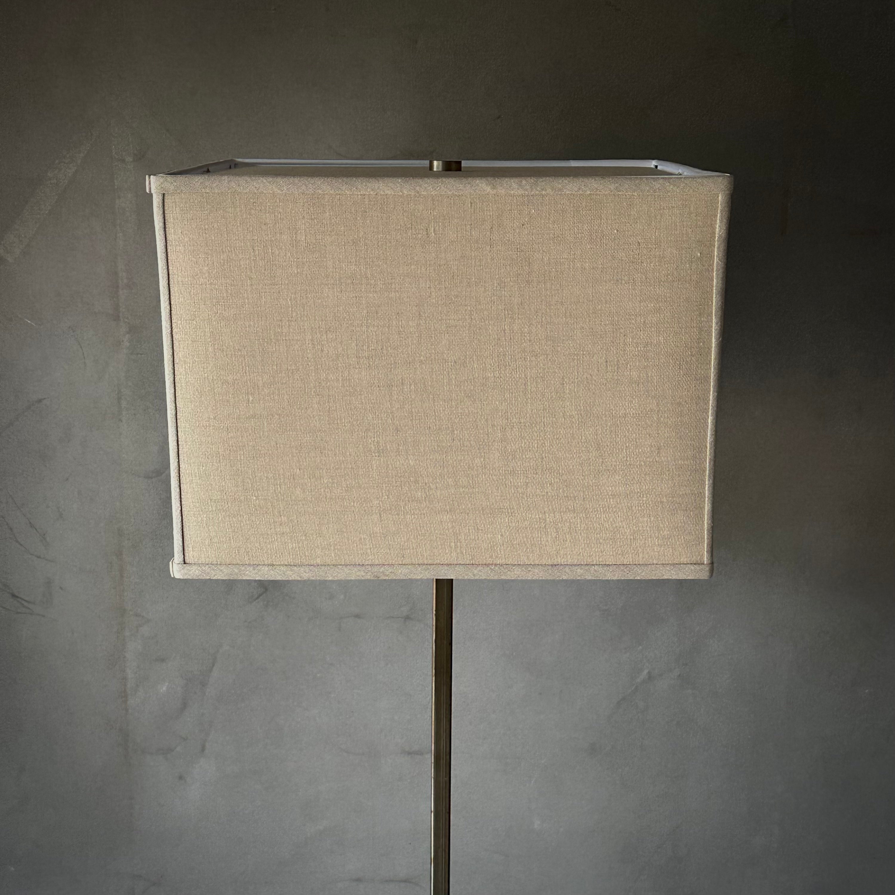 Metal Floor Lamp with Leather Drink Ledge