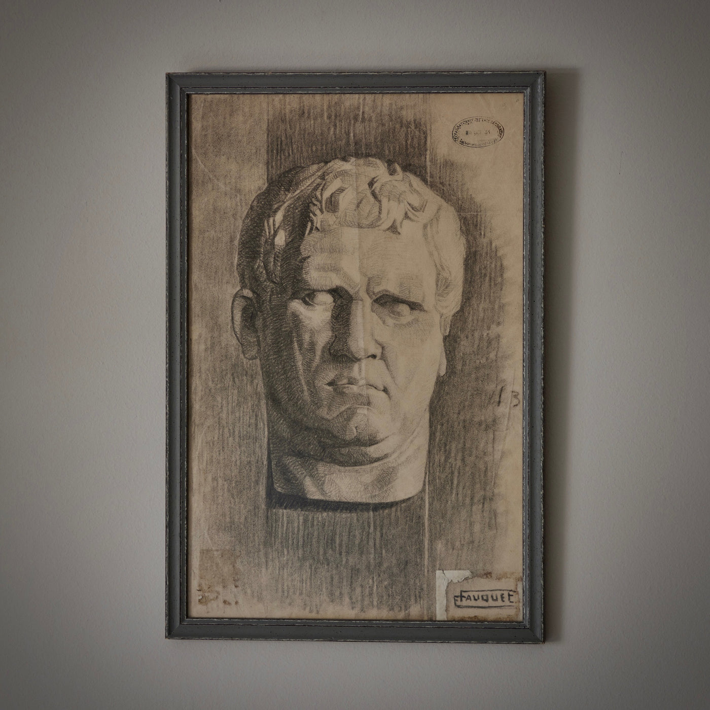 Framed Drawing of Bust