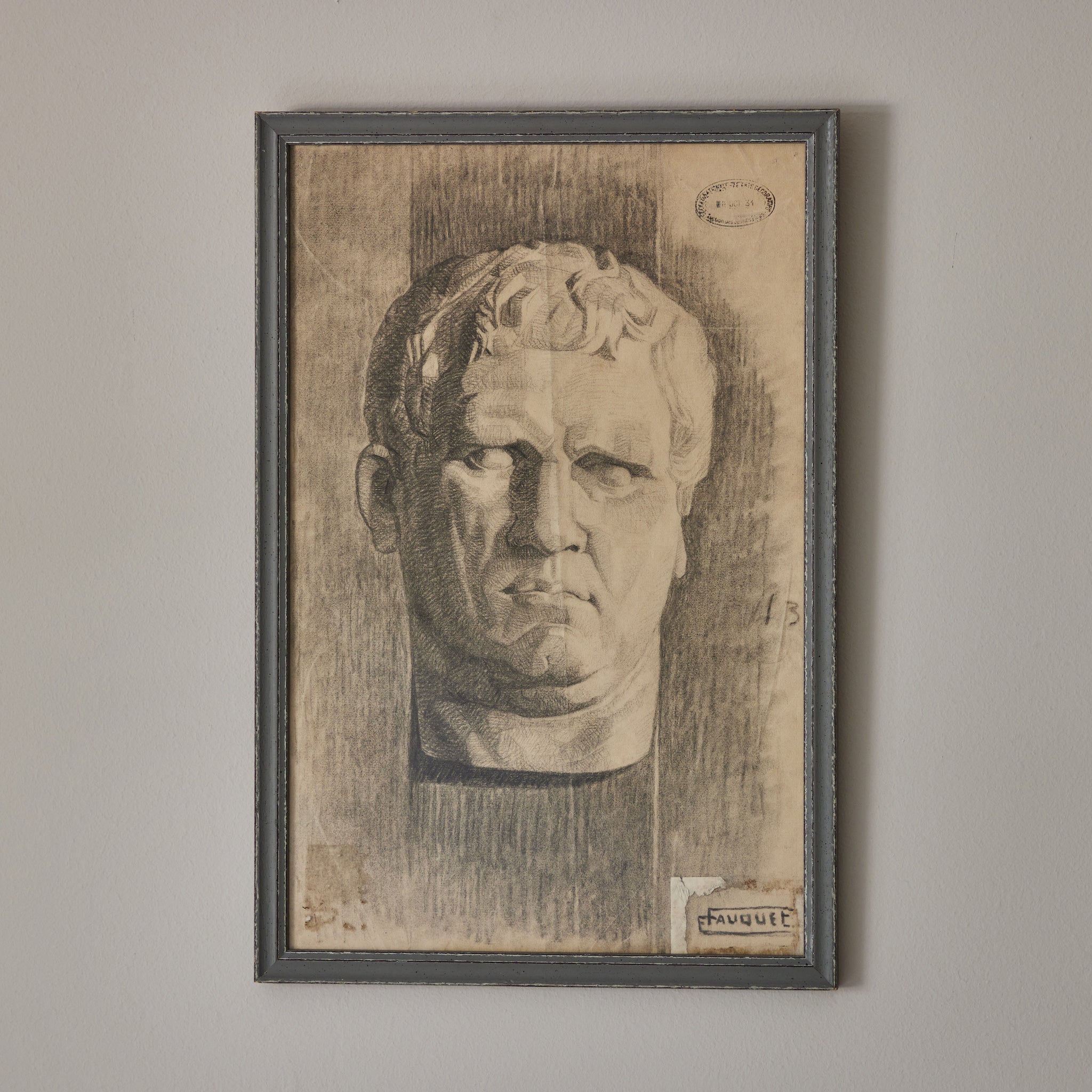 Framed Drawing of Bust