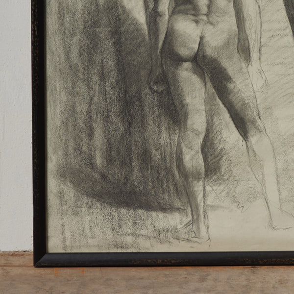 Academic Charcoal Drawing of Nude