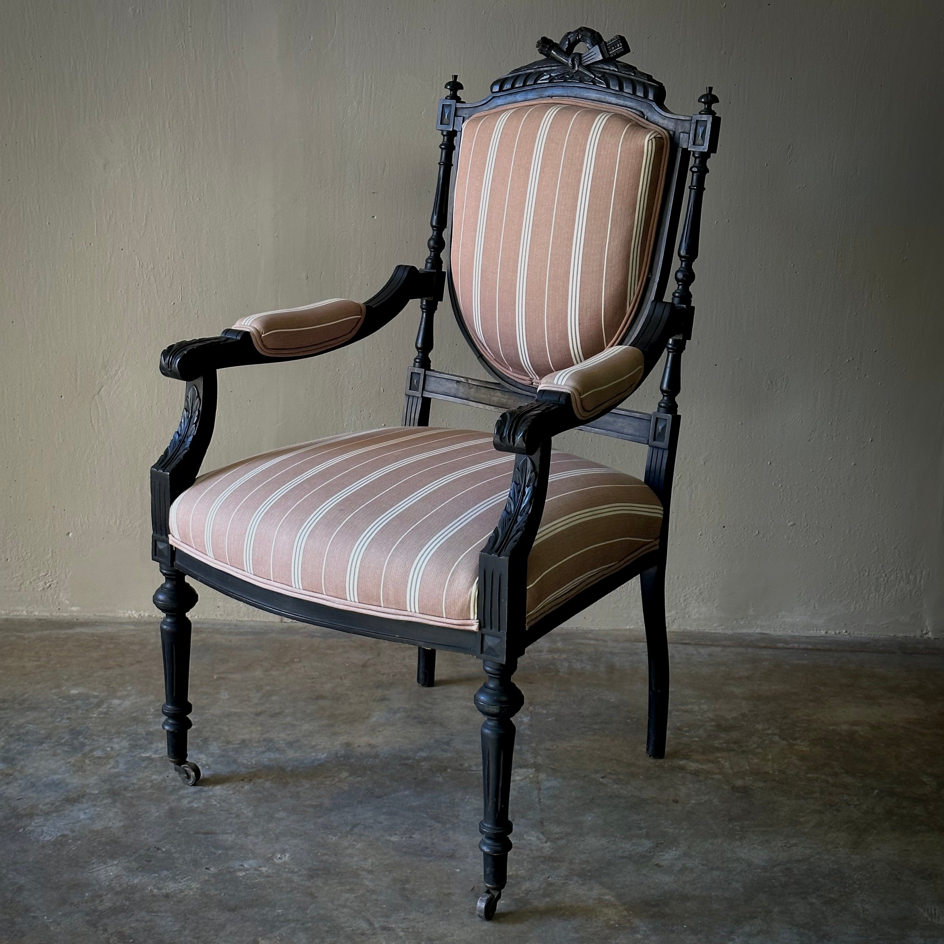 Ebonized Arm Chair