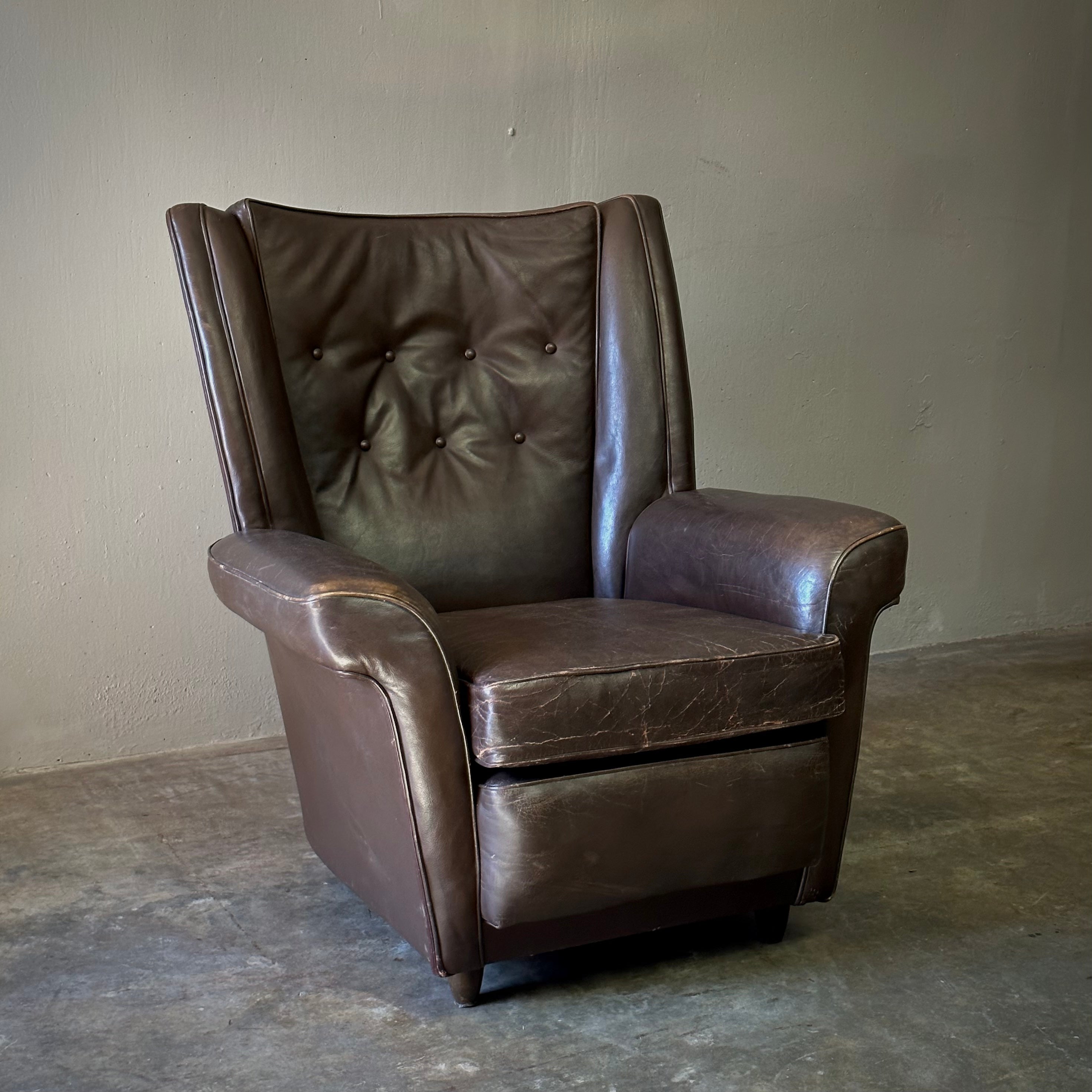 Wingback Leather Arm Chair