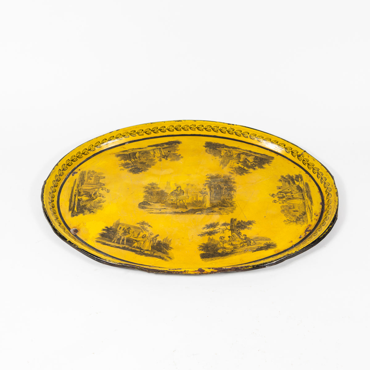 TOLE TRAY WITH TOILE MOTIF